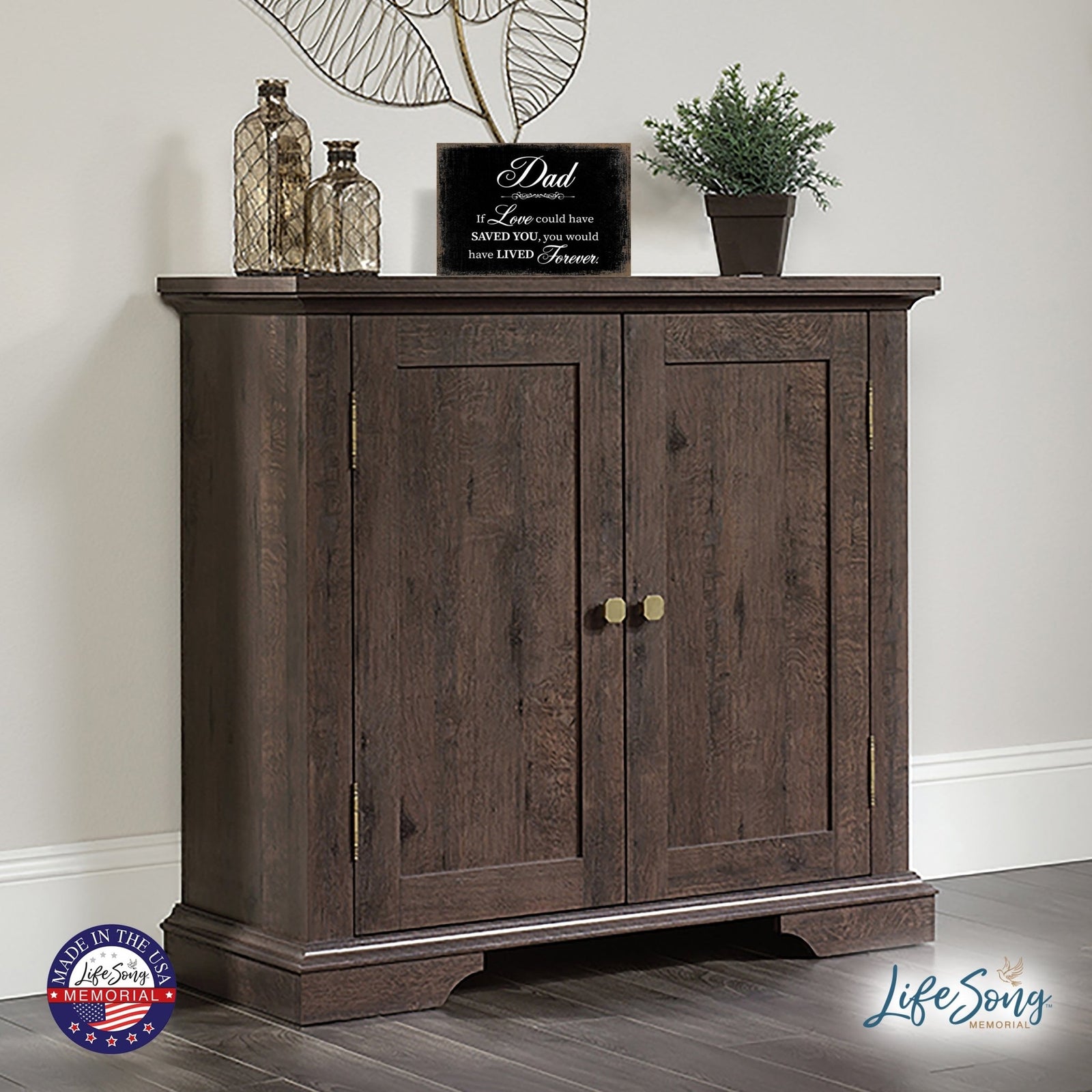 Modern Inspirational Memorial 5.5x 8 inches Wooden Sign Dad, If Love Could - Plaque Tabletop Decoration Loss of Loved One Bereavement Sympathy Keepsake - LifeSong Milestones