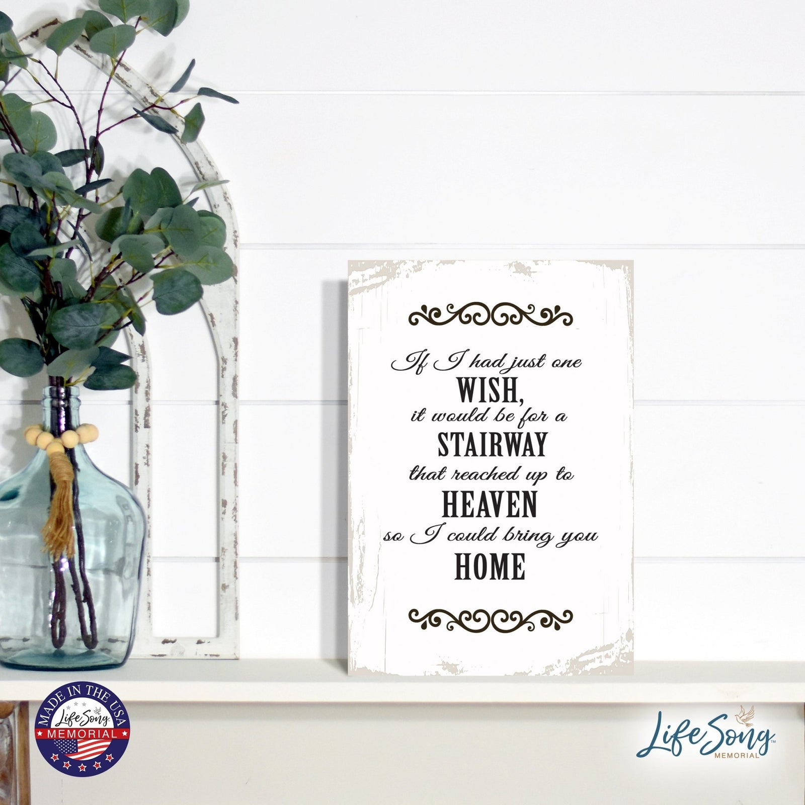 Modern Inspirational Memorial 5.5x 8 inches Wooden Sign If I Had Just - Plaque Tabletop Decoration Loss of Loved One Bereavement Sympathy Keepsake - LifeSong Milestones