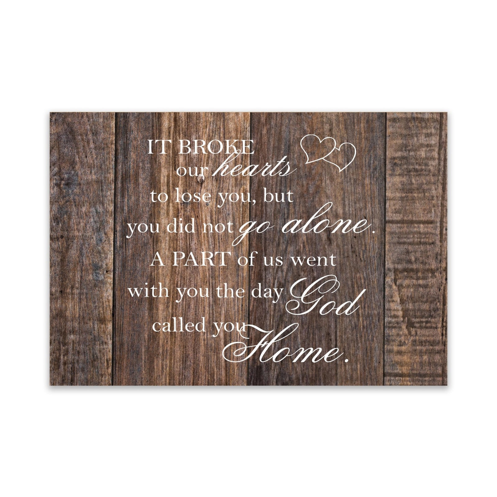 Modern Inspirational Memorial 5.5x 8 inches Wooden Sign It Broke Our Hearts - Plaque Tabletop Decoration Loss of Loved One Bereavement Sympathy Keepsake - LifeSong Milestones