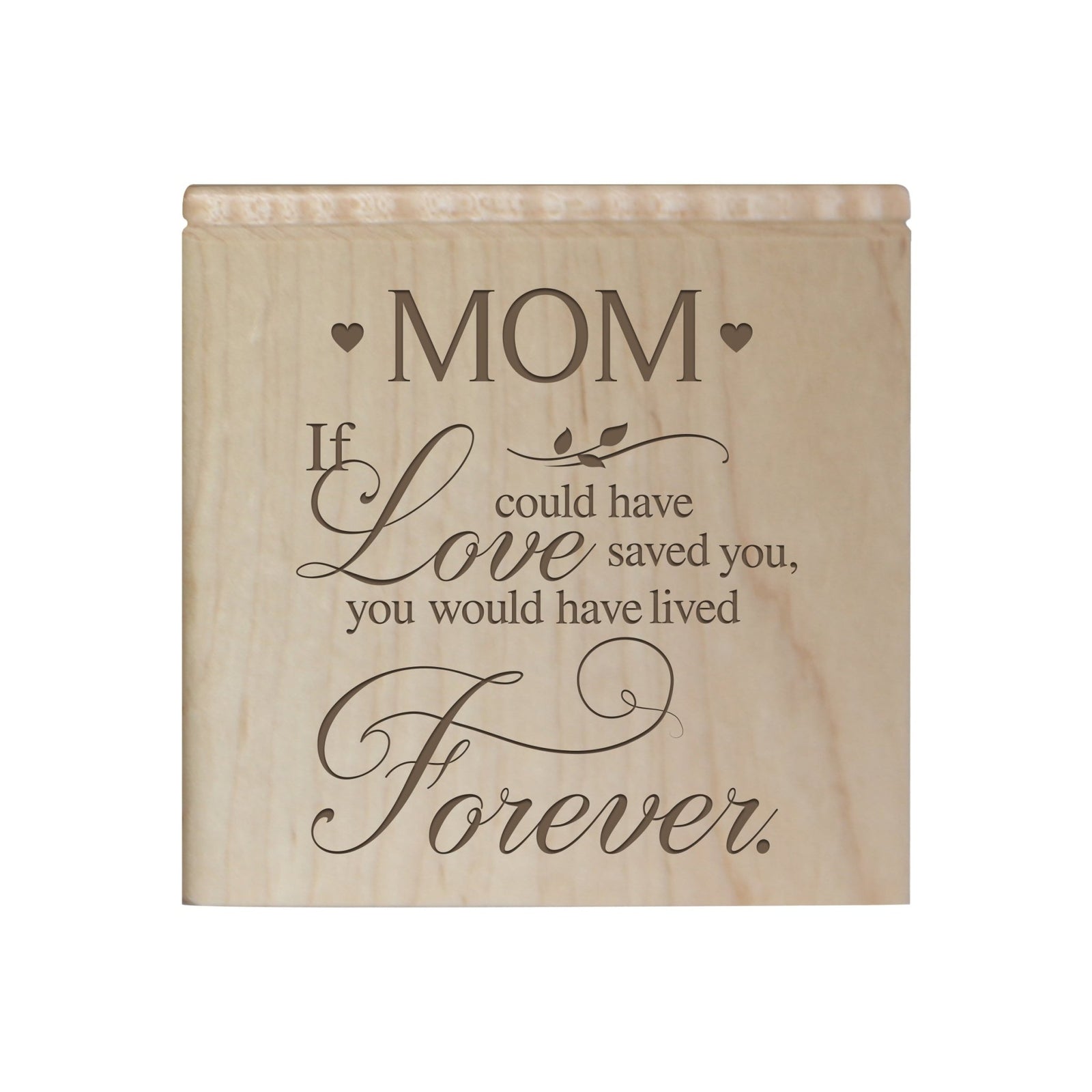 Premium Memorial Wooden Keepsake Urns in Memory of Mom