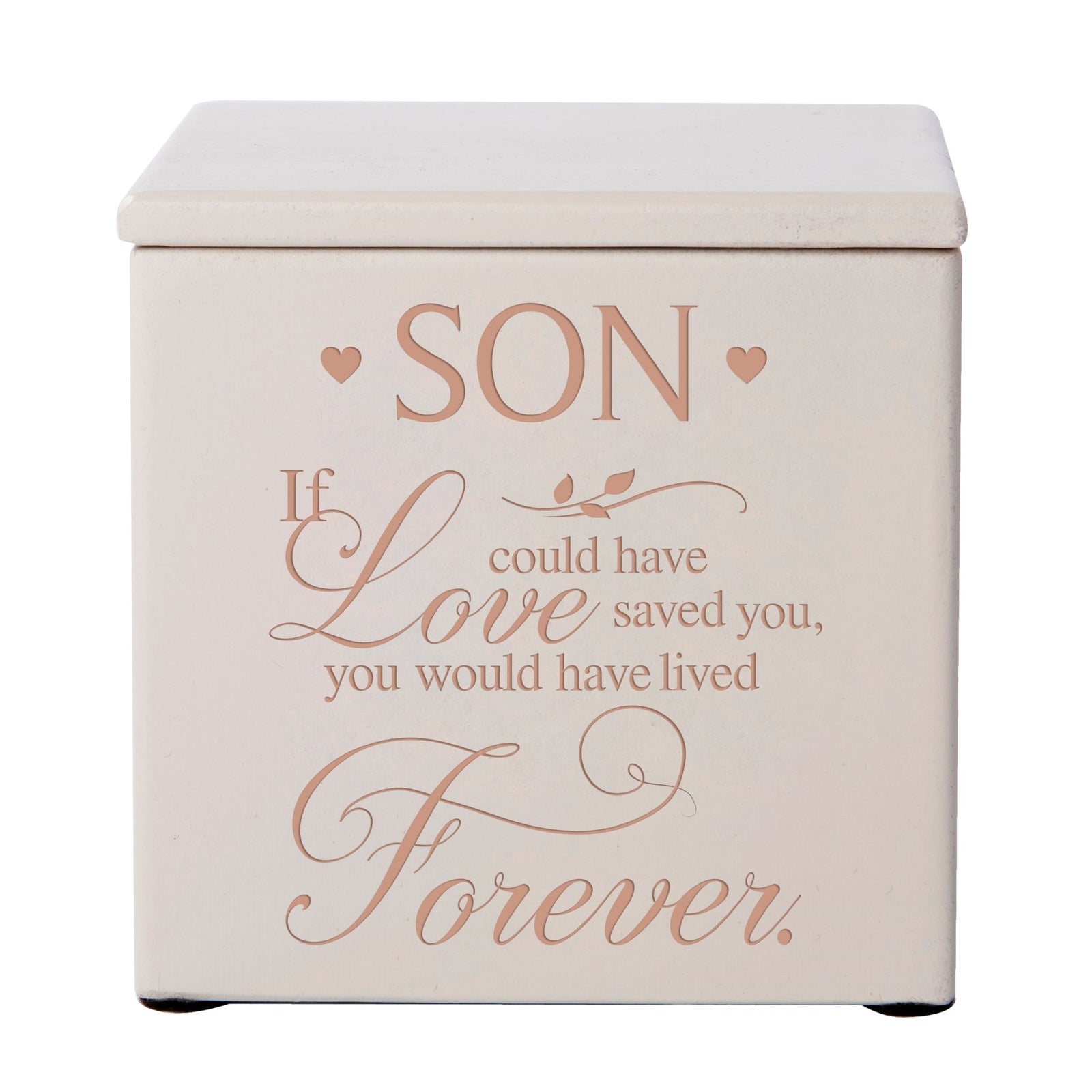 Decorative Memorial Wooden Keepsake Urns Box for Son