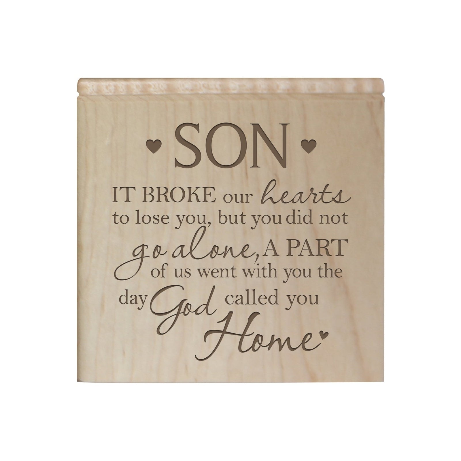 Decorative Memorial Wooden Keepsake Urns Box for Son