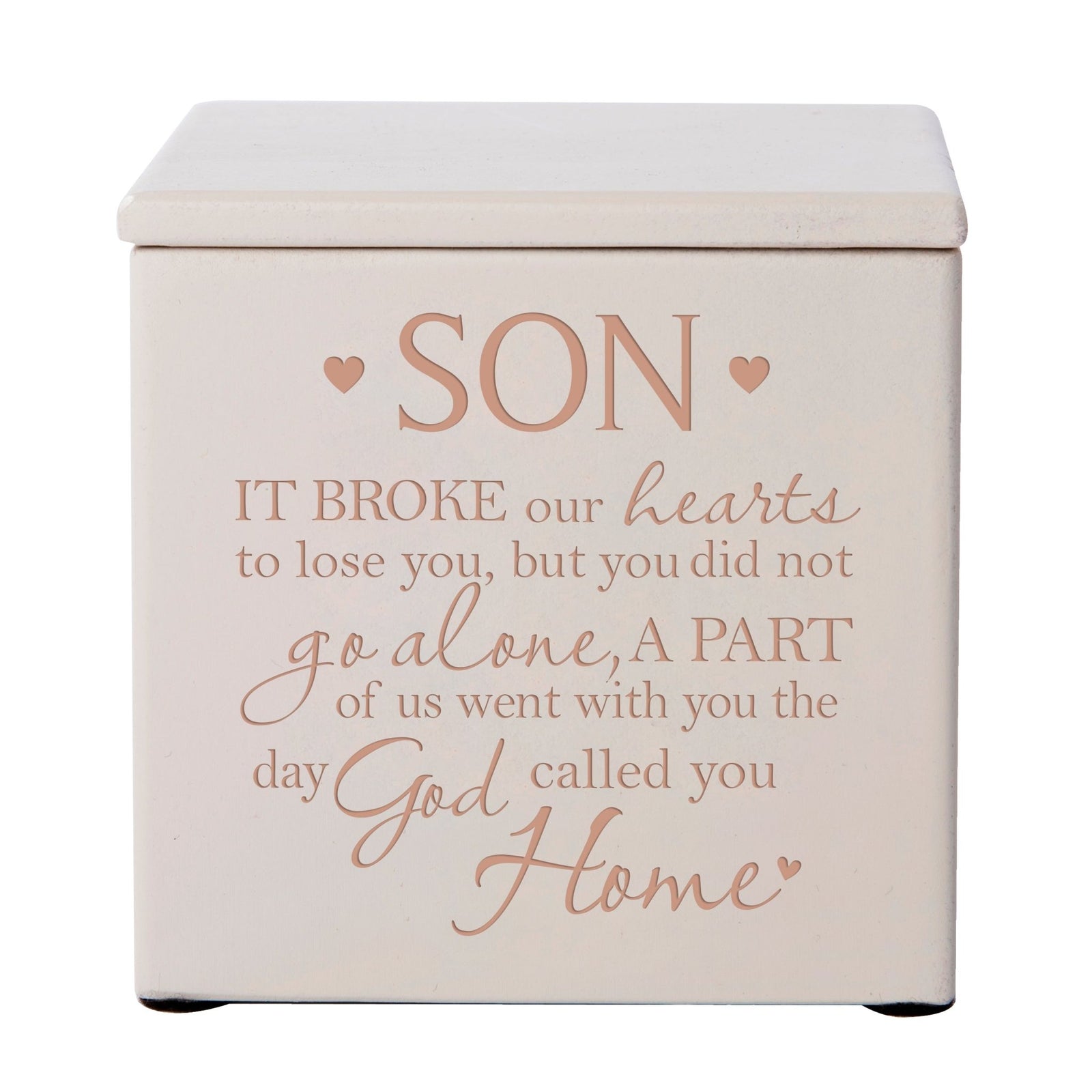 Decorative Memorial Wooden Keepsake Urns Box for Son