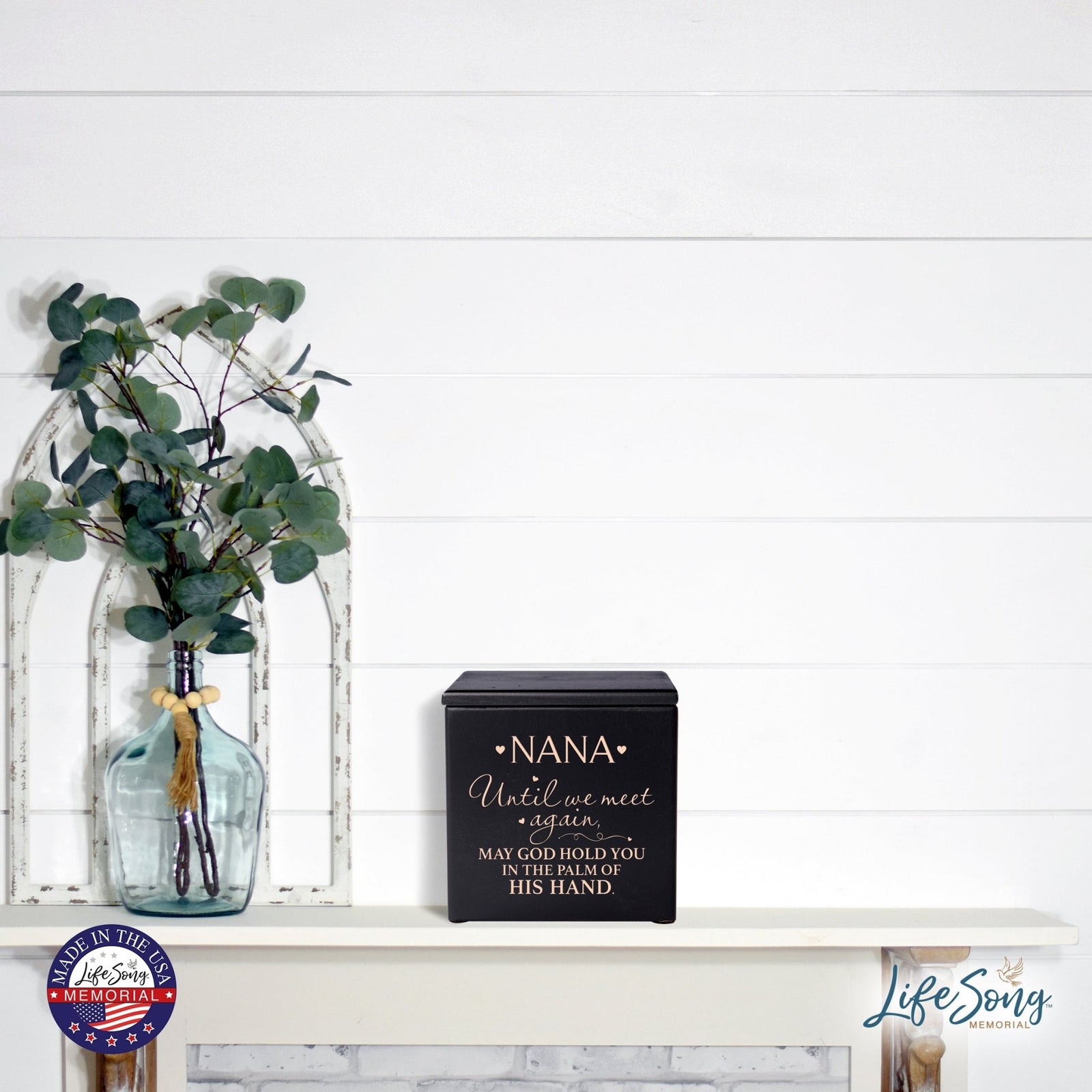 Unique Small Wooden Funeral Cremation Urn Box For Nana's Ashes