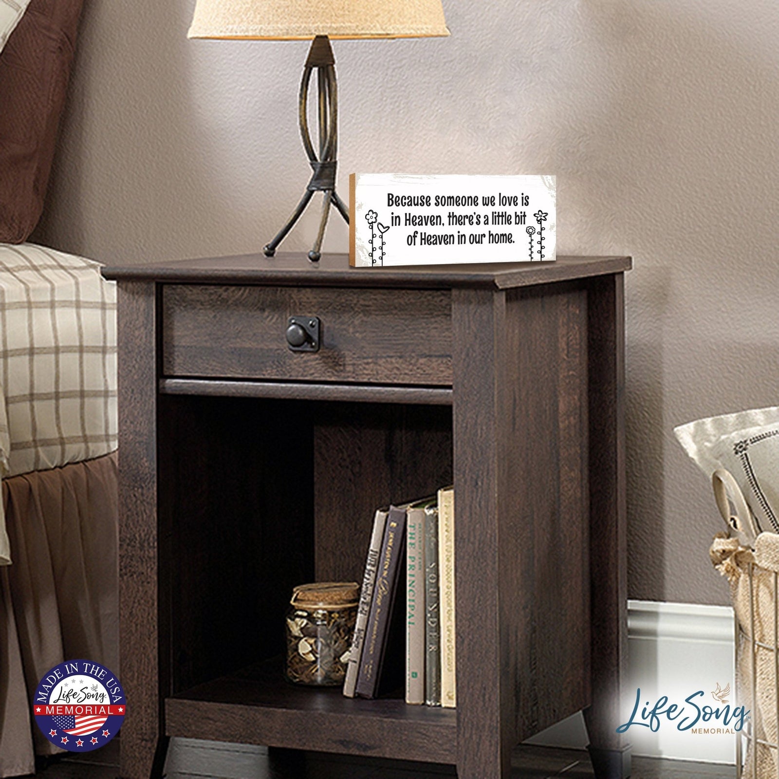 Modern Inspirational Pet Memorial 4x10 inches Wooden Sign (Because Someone) Tabletop Plaque Home Decoration Loss of Pet Bereavement Sympathy Keepsake - LifeSong Milestones
