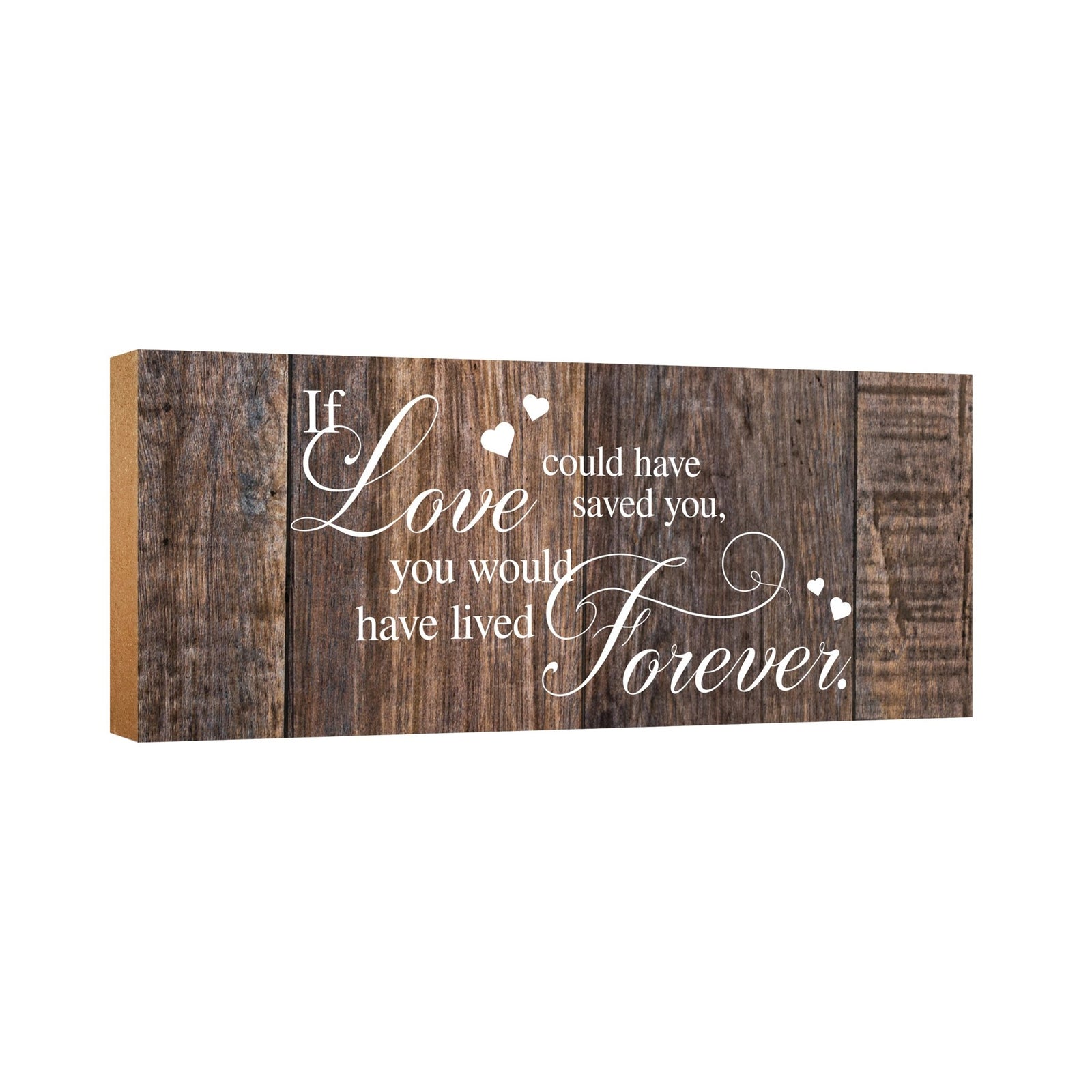 Modern Inspirational Pet Memorial 4x10 inches Wooden Sign (If Loved Could Saved) Tabletop Plaque Home Decoration Loss of Pet Bereavement Sympathy Keepsake - LifeSong Milestones