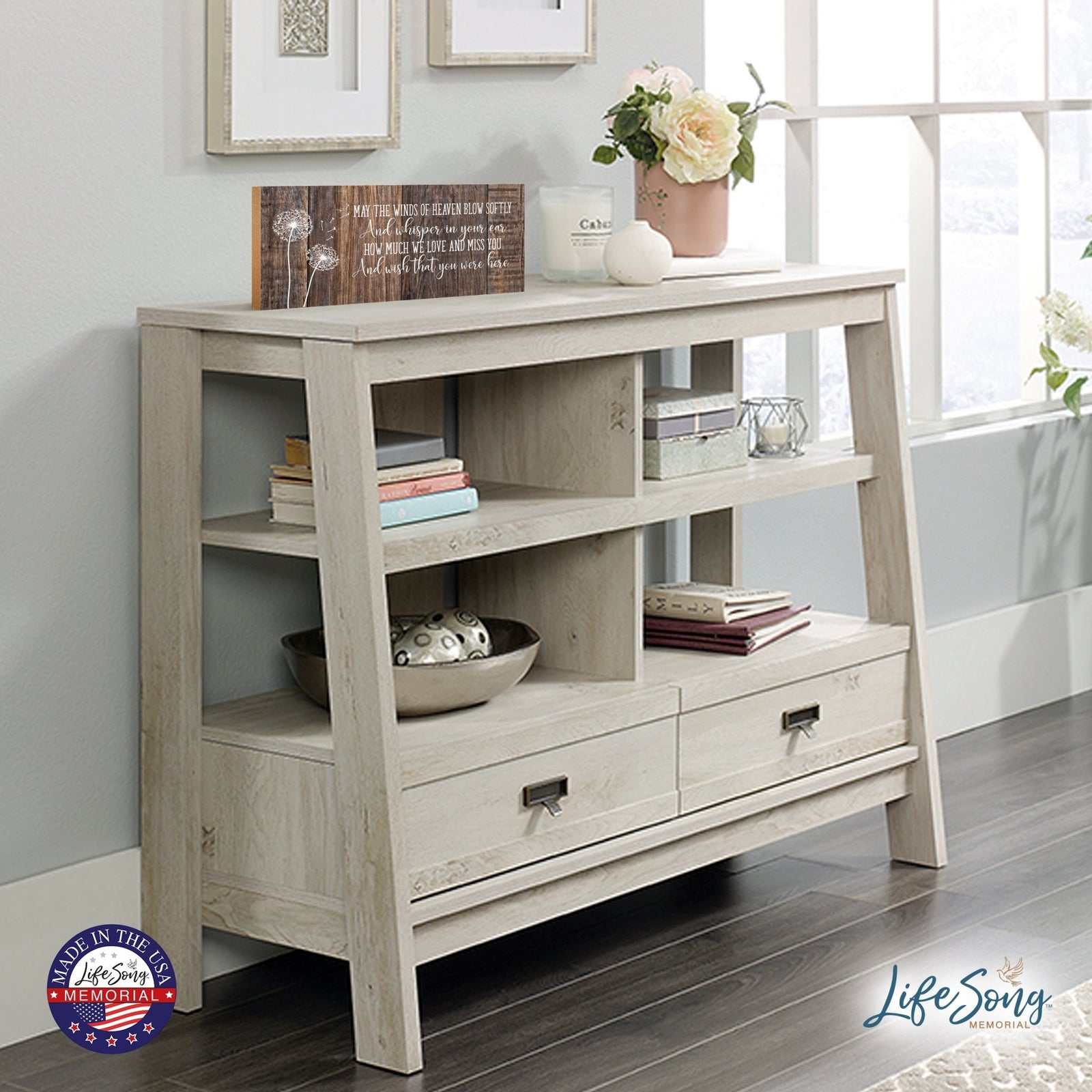 Modern Inspirational Pet Memorial 4x10 inches Wooden Sign (May The Winds) Tabletop Plaque Home Decoration Loss of Pet Bereavement Sympathy Keepsake - LifeSong Milestones