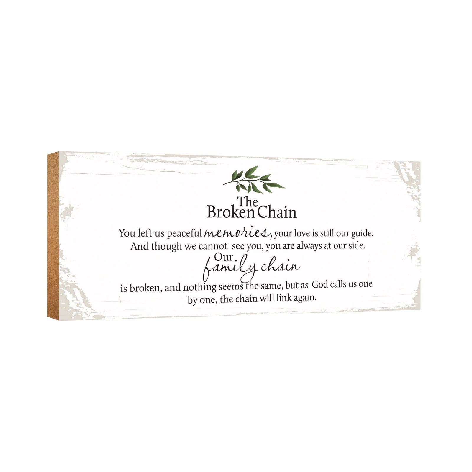 Modern Inspirational Pet Memorial 4x10 inches Wooden Sign (The Broken Chain) Tabletop Plaque Home Decoration Loss of Pet Bereavement Sympathy Keepsake - LifeSong Milestones