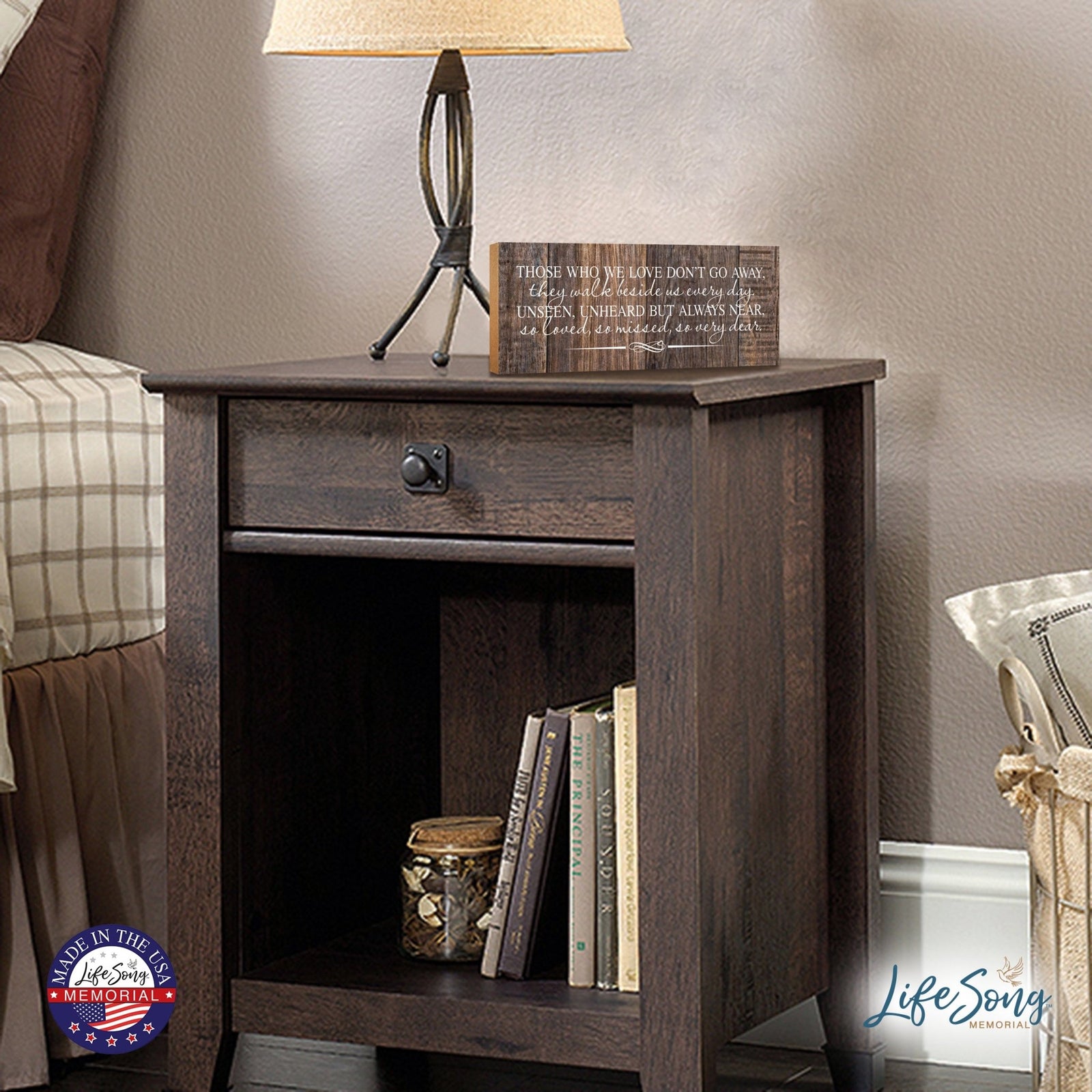 Modern Inspirational Pet Memorial 4x10 inches Wooden Sign (Those Who We Love) Tabletop Plaque Home Decoration Loss of Pet Bereavement Sympathy Keepsake - LifeSong Milestones