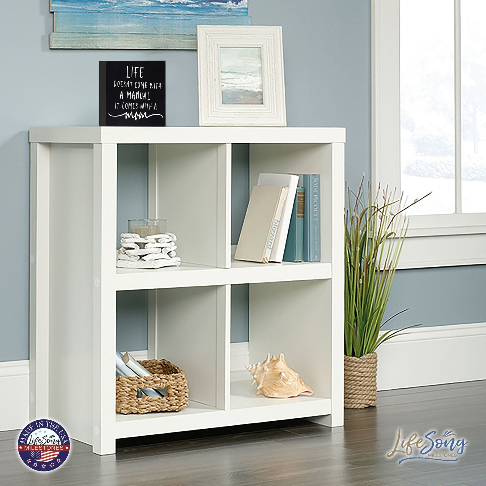 Modern Inspirational Shadow Box for Everyday Home Decorations For Mothers 6x6 - Life Doesn’t Come With - LifeSong Milestones