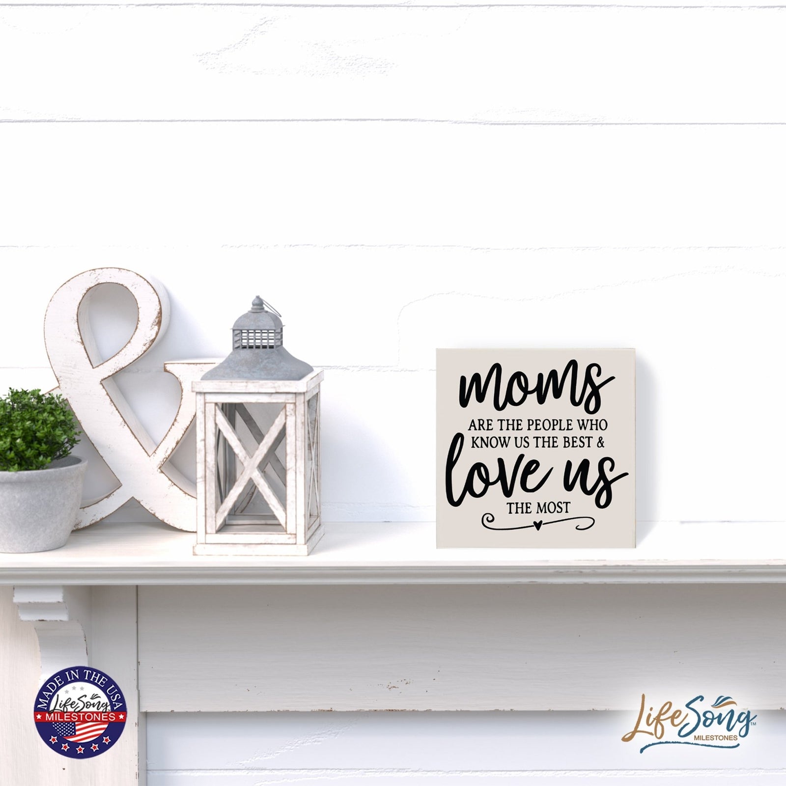 Modern Inspirational Shadow Box for Everyday Home Decorations For Mothers 6x6 - Moms Are The People - LifeSong Milestones