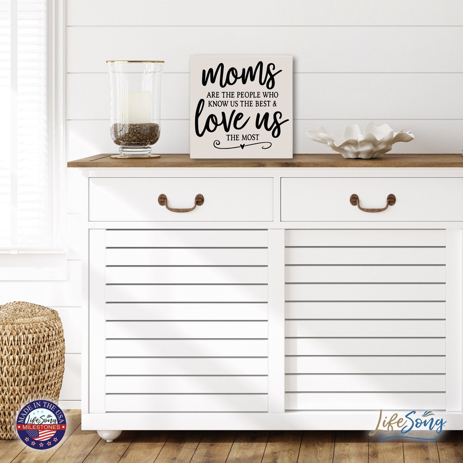 Modern Inspirational Shadow Box for Everyday Home Decorations For Mothers 6x6 - Moms Are The People - LifeSong Milestones