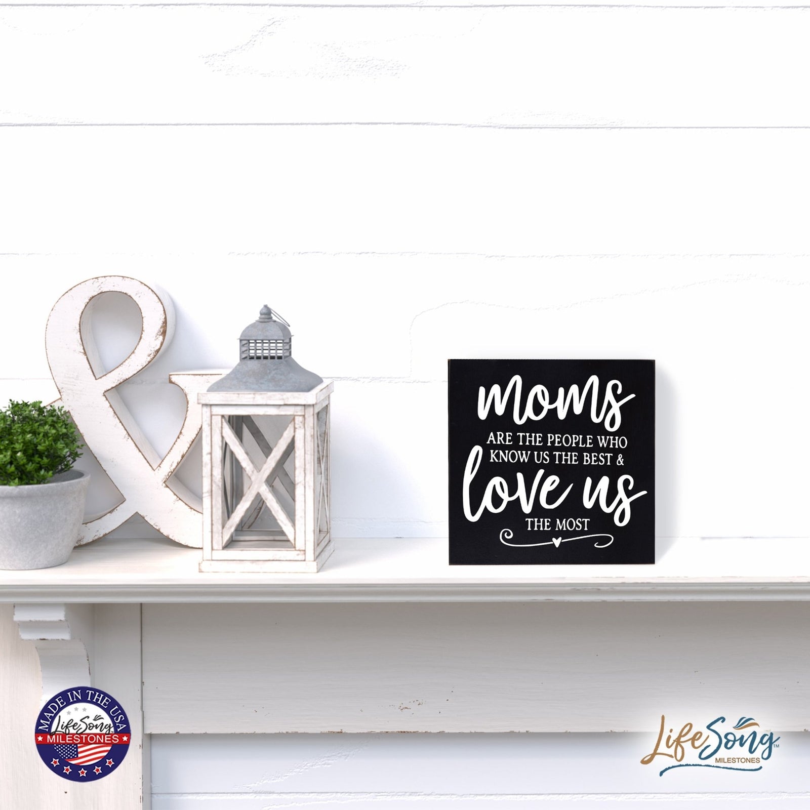 Modern Inspirational Shadow Box for Everyday Home Decorations For Mothers 6x6 - Moms Are The People - LifeSong Milestones