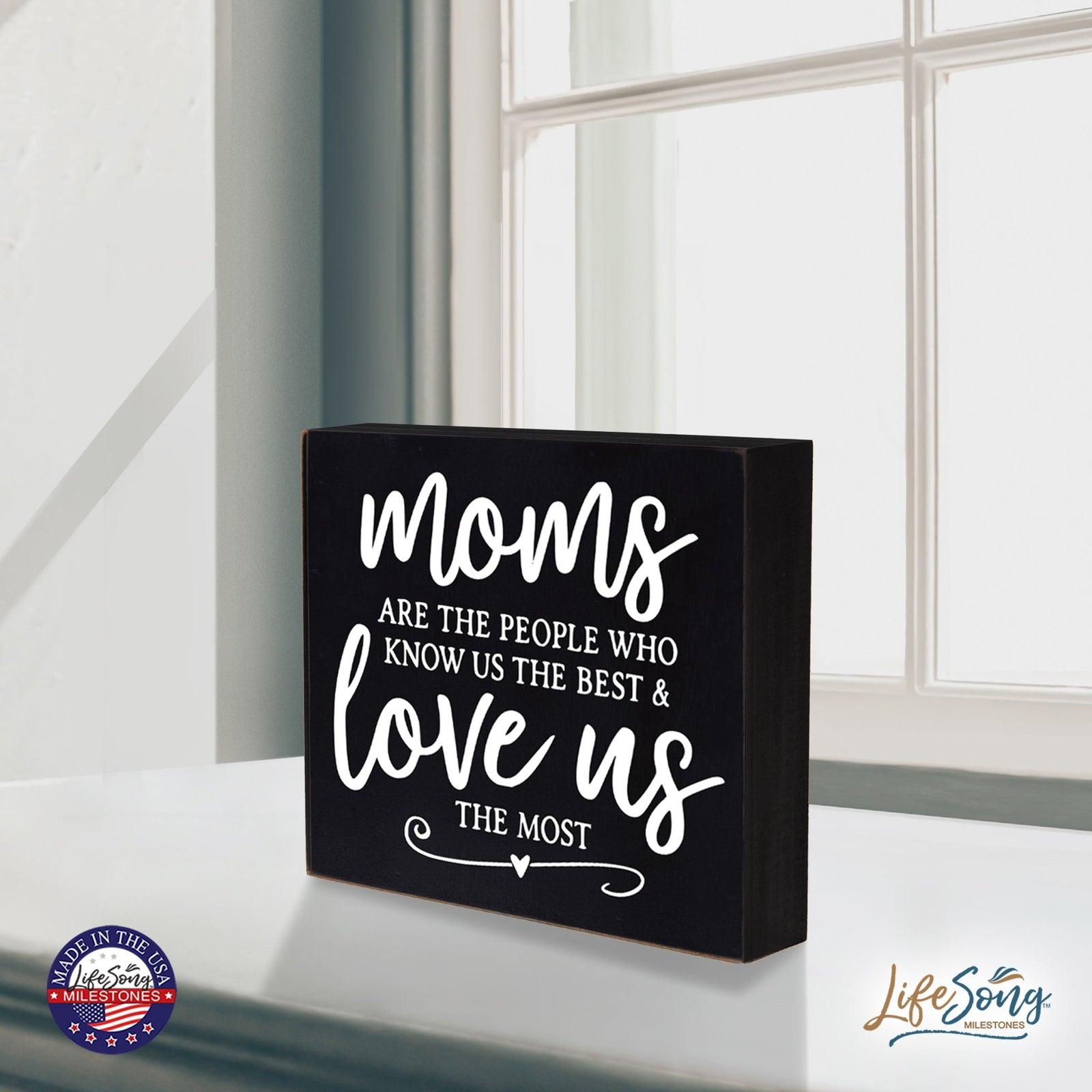 Modern Inspirational Shadow Box for Everyday Home Decorations For Mothers 6x6 - Moms Are The People - LifeSong Milestones