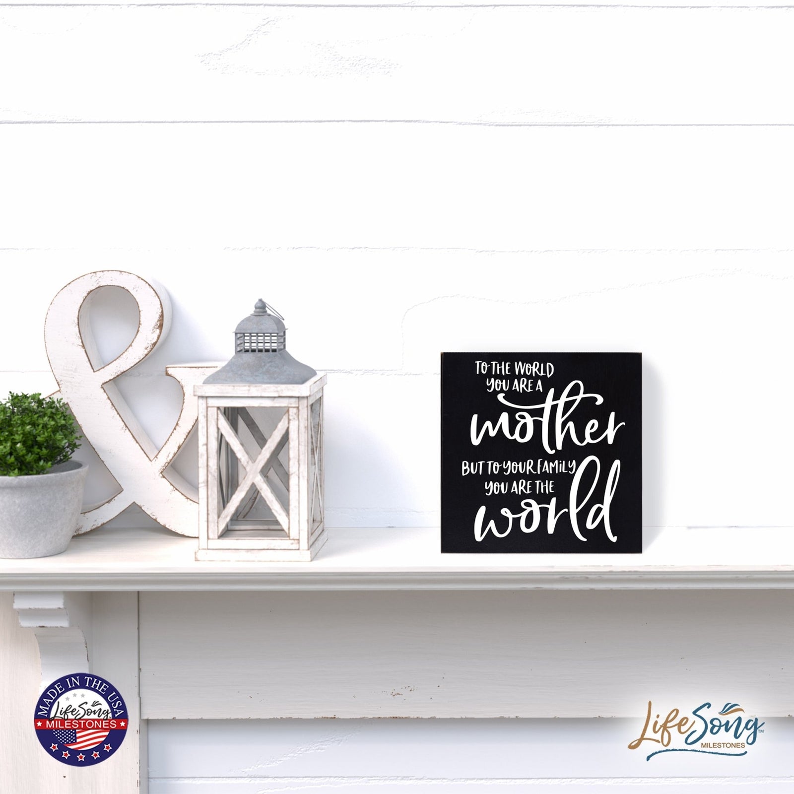 Modern Inspirational Shadow Box for Everyday Home Decorations For Mothers 6x6 - To The World You Are A Mother - LifeSong Milestones