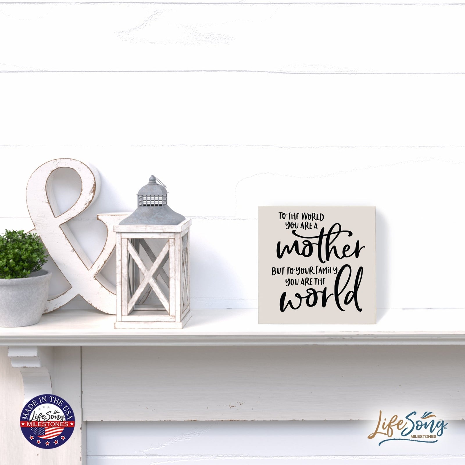 Modern Inspirational Shadow Box for Everyday Home Decorations For Mothers 6x6 - To The World You Are A Mother - LifeSong Milestones