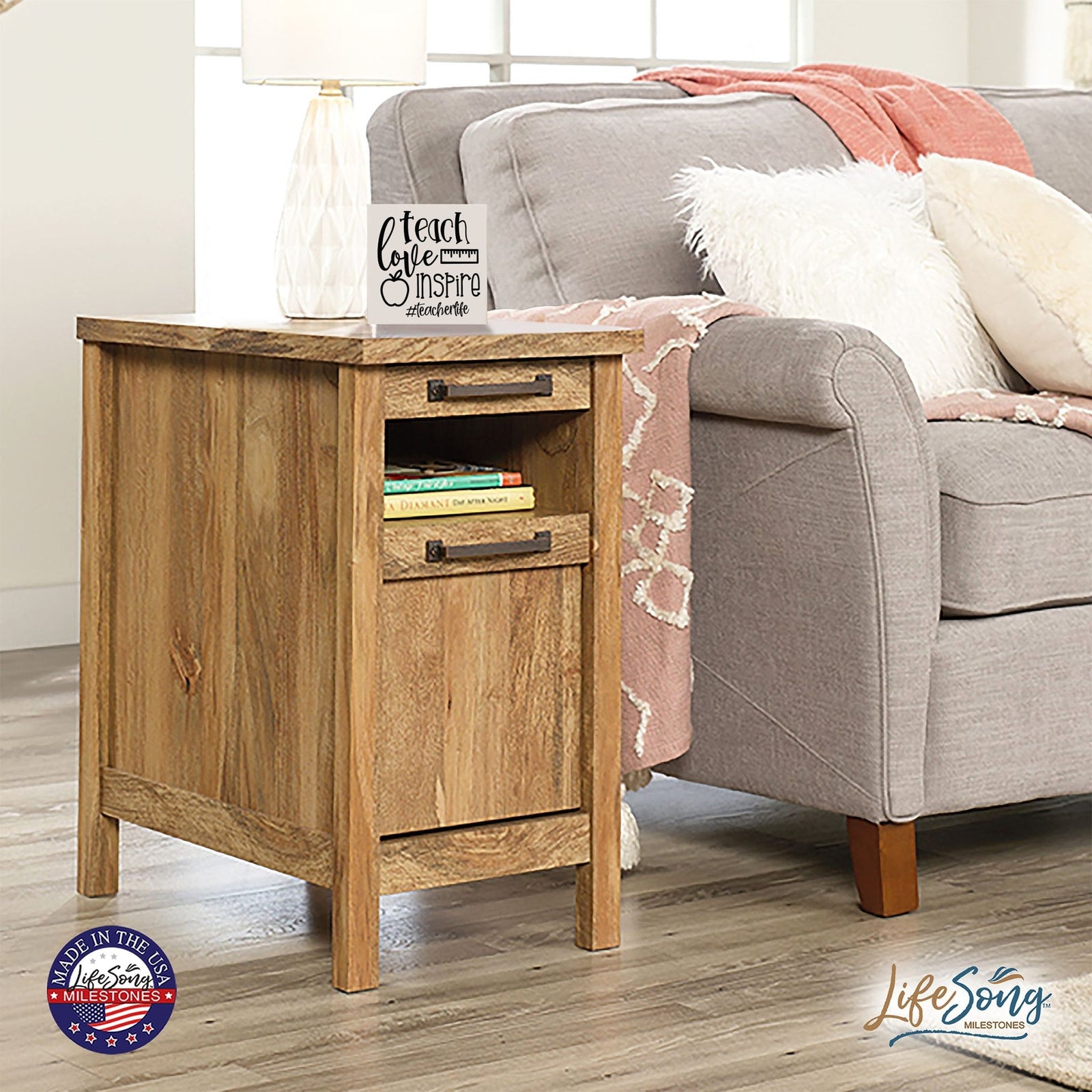 Modern Inspirational Shadow Box for Everyday Home Decorations For Teachers 6x6 - Teach Love Inspire - LifeSong Milestones