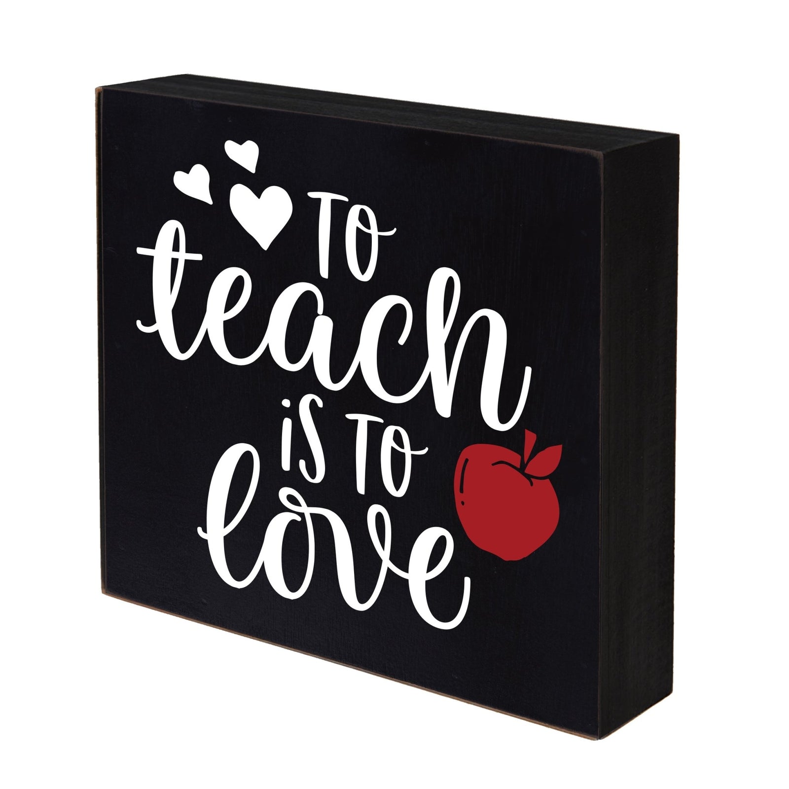 Modern Inspirational Shadow Box for Everyday Home Decorations For Teachers 6x6 - To Teach Is To Love (Apple) - LifeSong Milestones