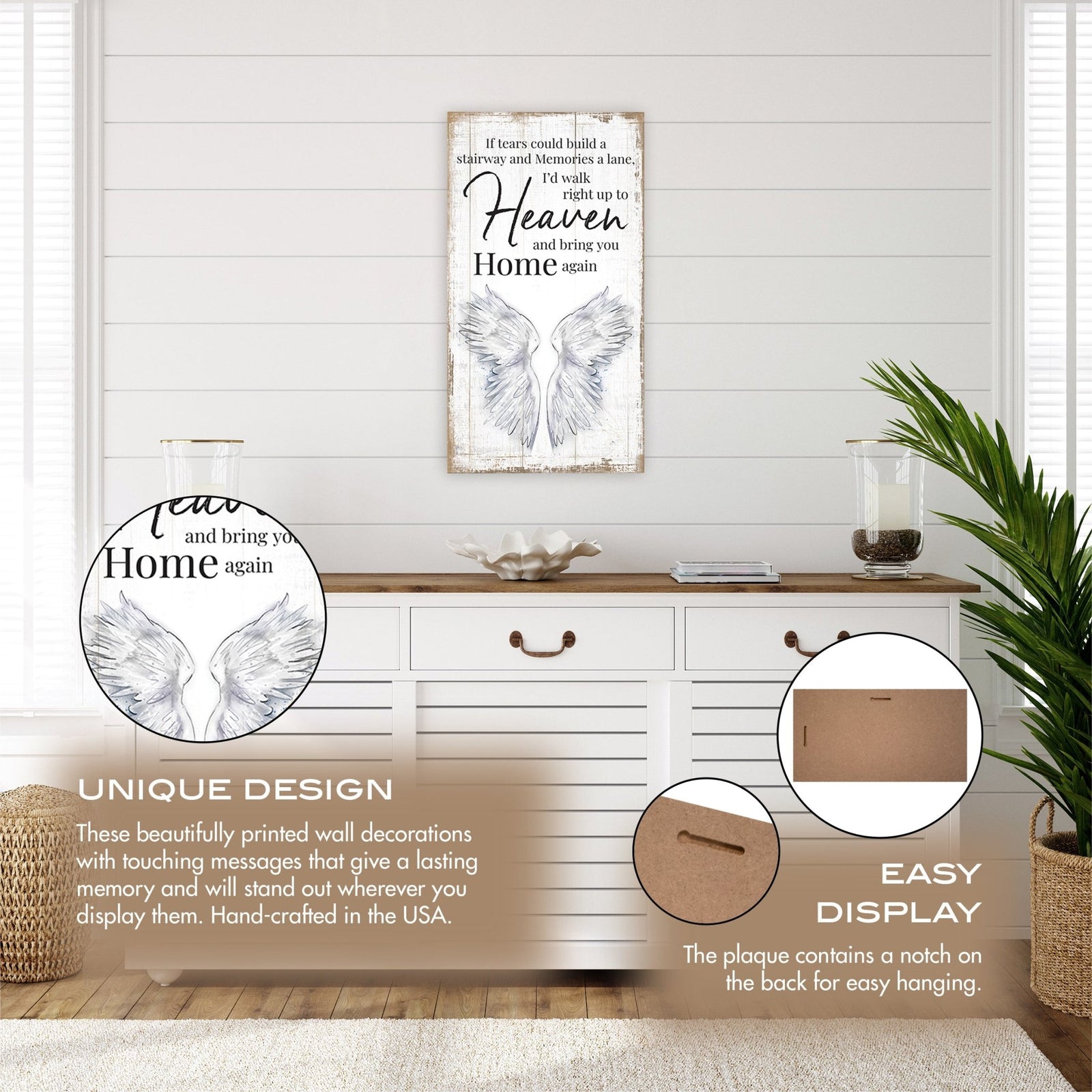 Modern Inspirational Wall Hanging Plaque For Home Décor & Gift Ideas - Stairway to Heaven - LifeSong Milestones