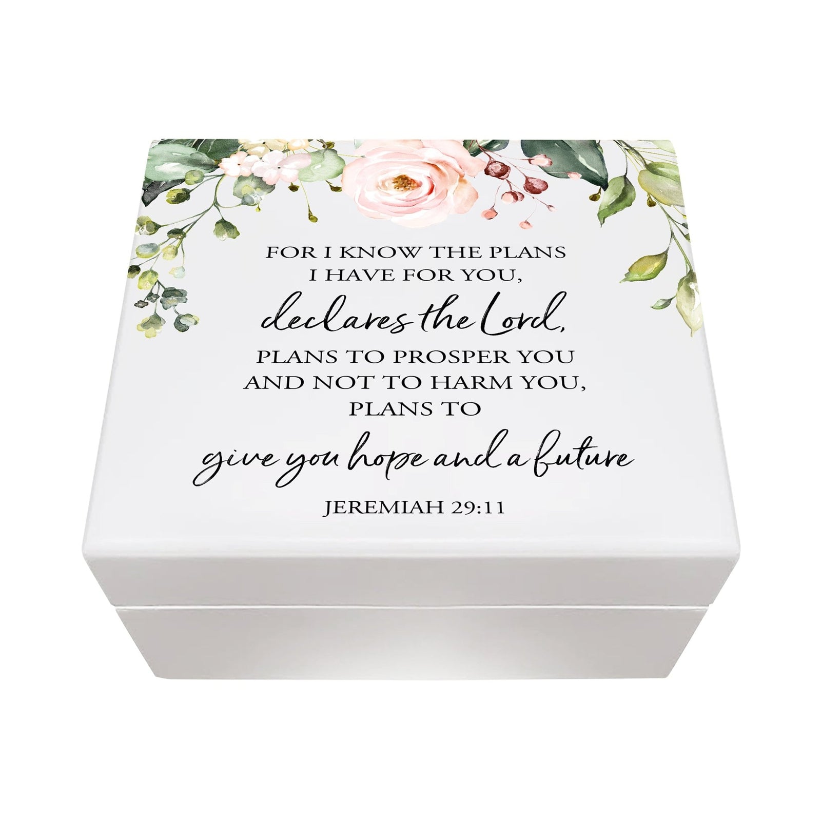 Modern Inspirational White Jewelry Keepsake Box for Children 6x5.5 - Give You Hope - LifeSong Milestones
