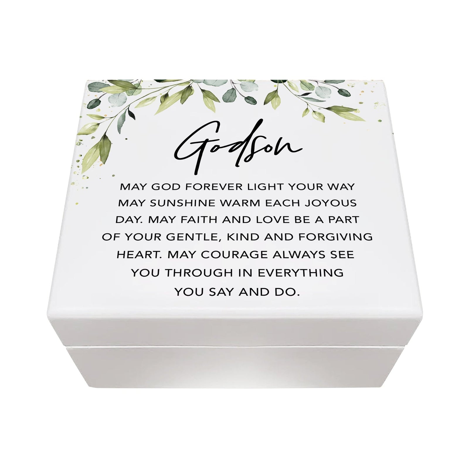 Lifesong Milestones Jewelry Keepsake Box with inset mirror for Godson