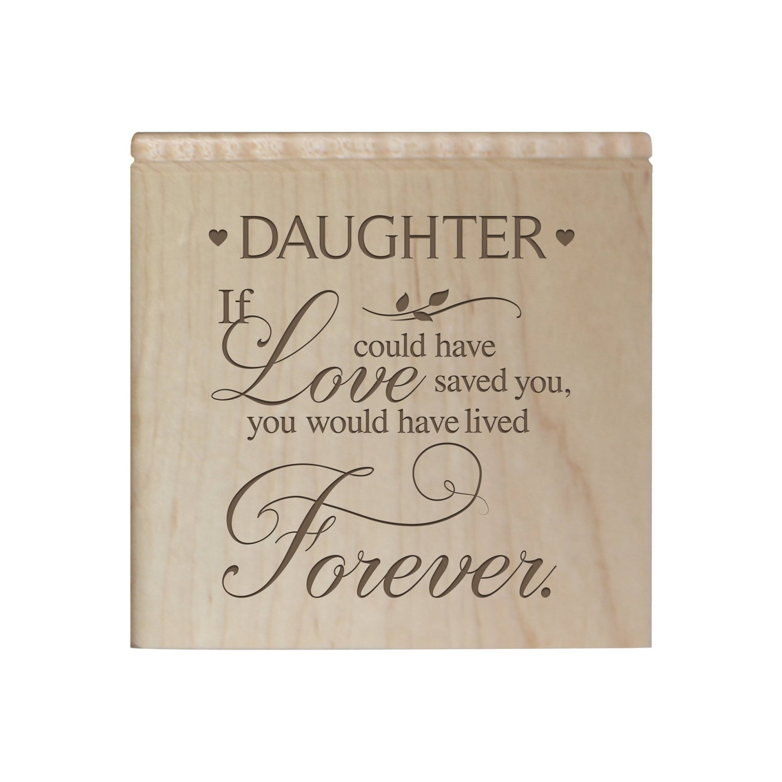 Unique Memorial Wooden Keepsake Box for Daughter's Memory