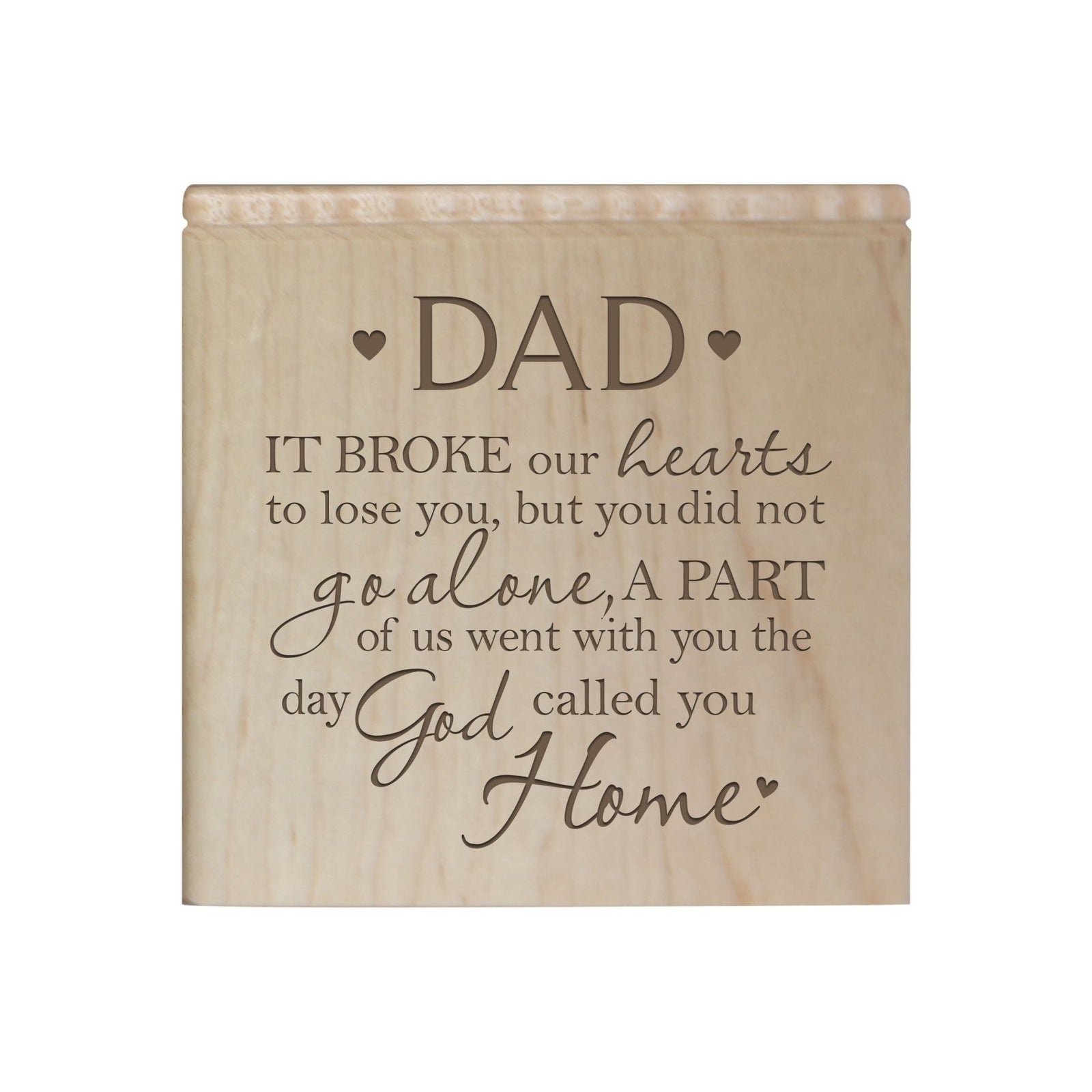 Memorial Wooden Keepsake Urn Box for Dad