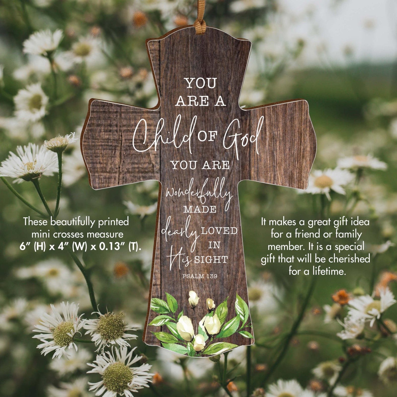 Modern Inspirational Wooden Mini Cross - LifeSong Milestones
