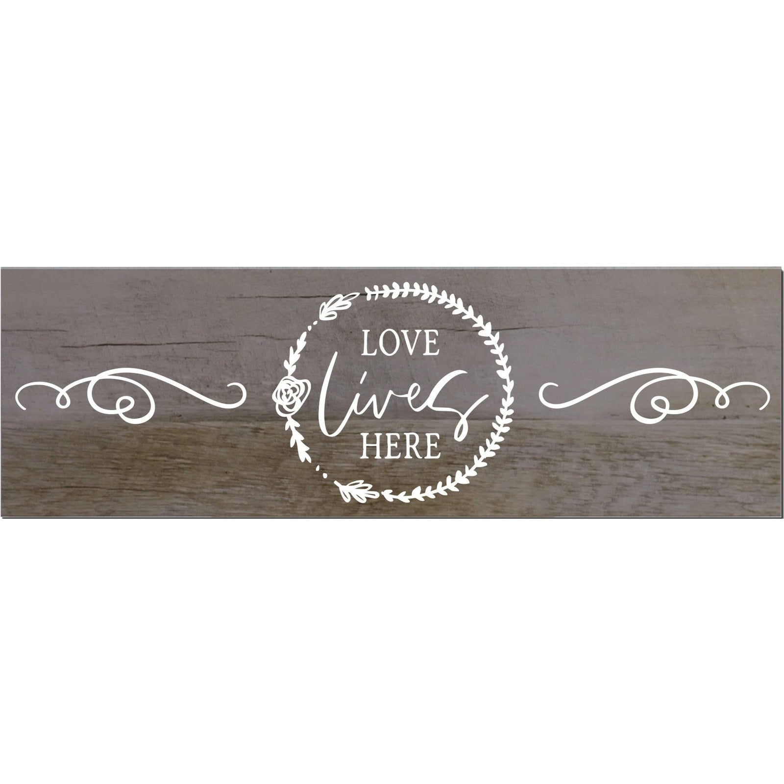 Modern Inspirational Wooden Wall Art Hanging Plaque 22.5x6 - Love Live Here - for Family and Home Decorations - LifeSong Milestones