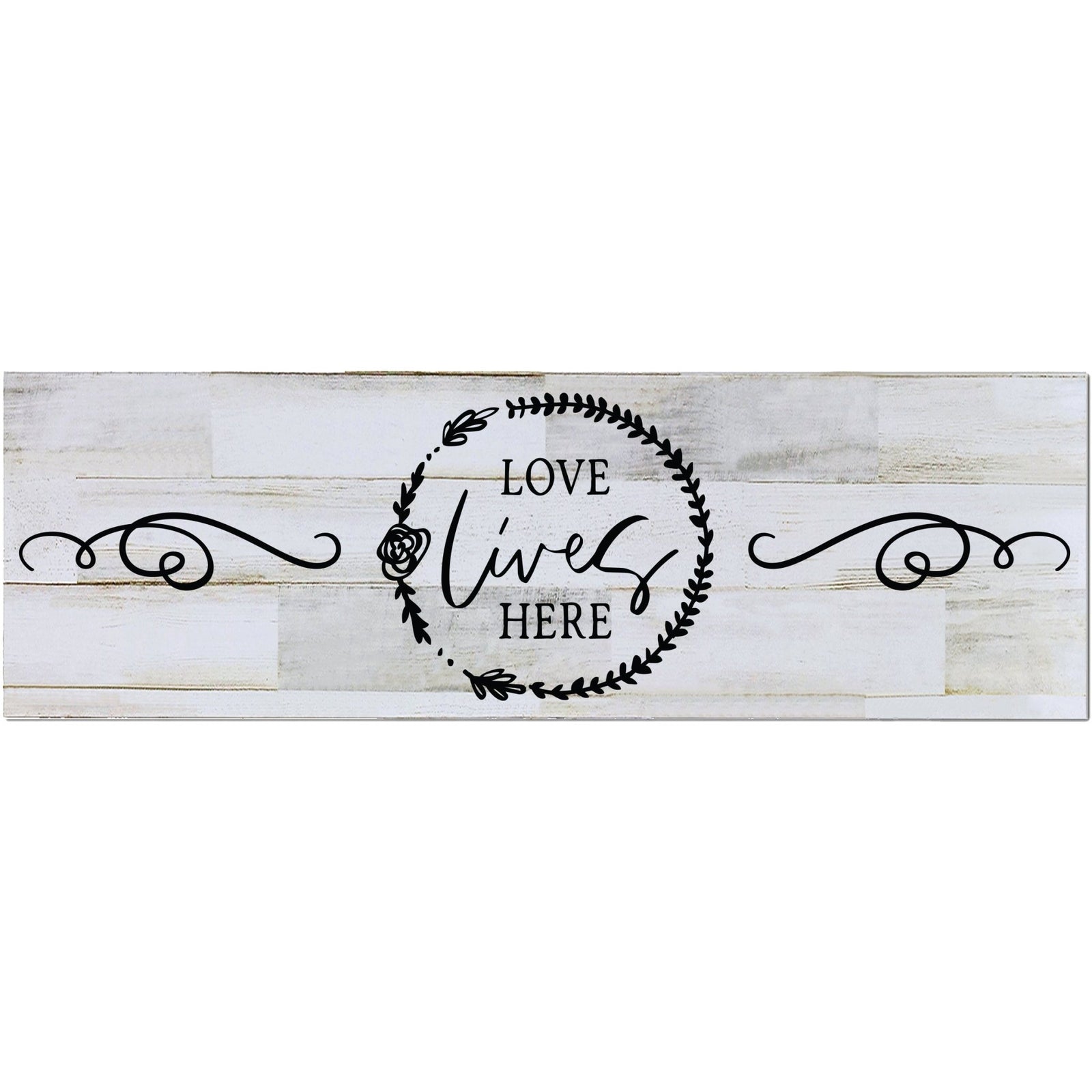 Modern Inspirational Wooden Wall Art Hanging Plaque 22.5x6 - Love Live Here - for Family and Home Decorations - LifeSong Milestones
