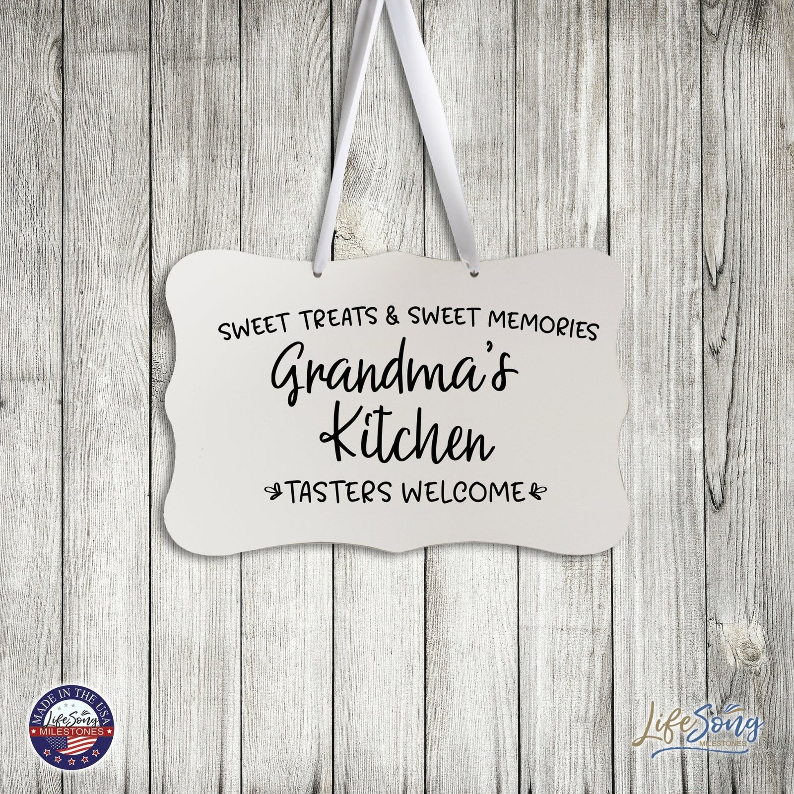 Modern Inspirational Wooden Wall Hanging Sign for Home Decorations 8x12 - Grandma’s Kitchen - LifeSong Milestones