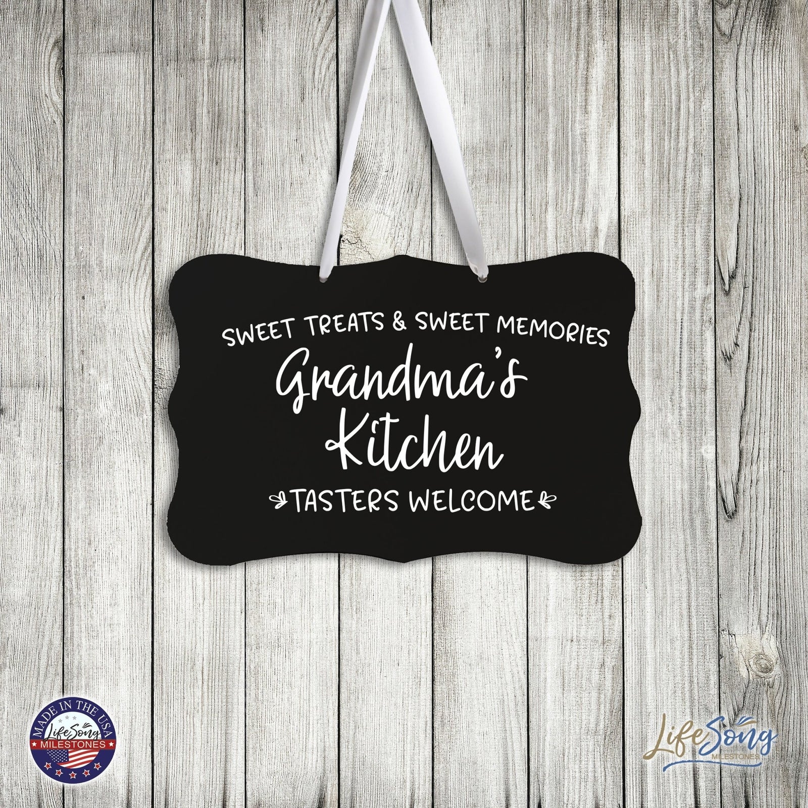 Modern Inspirational Wooden Wall Hanging Sign for Home Decorations 8x12 - Grandma’s Kitchen - LifeSong Milestones