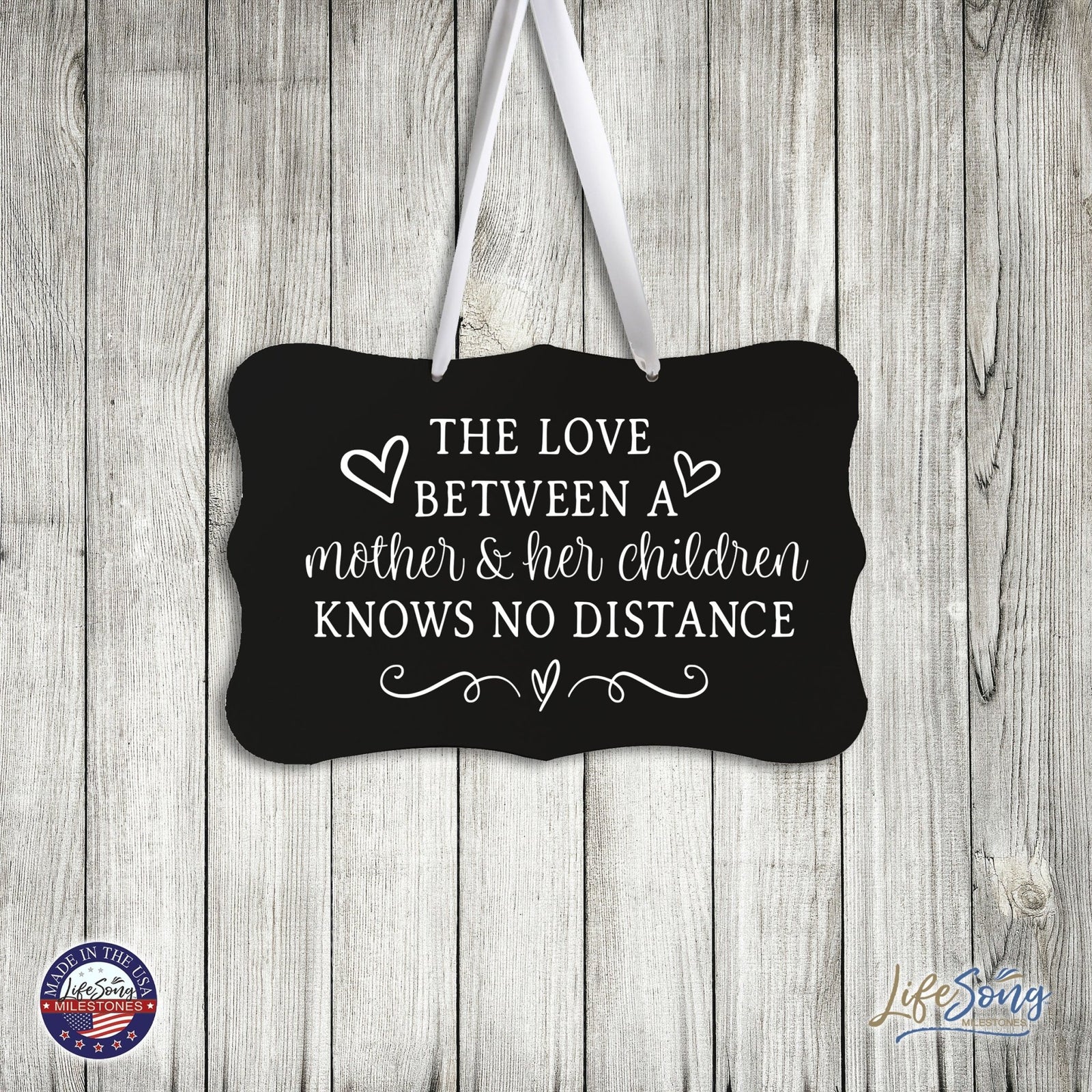 Modern Inspirational Wooden Wall Hanging Sign for Home Decorations 8x12 -The Love Between = Mother And Her Children - LifeSong Milestones