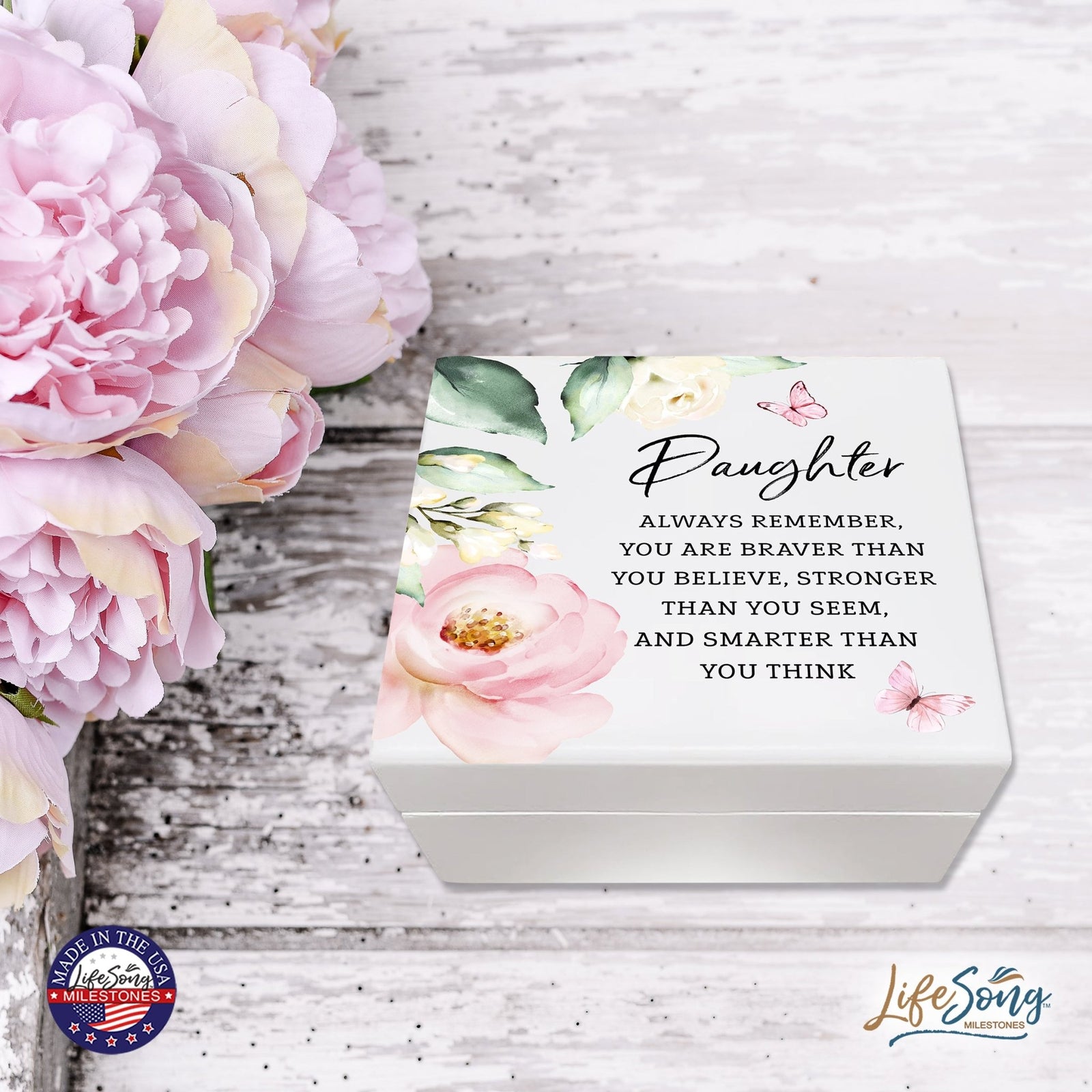 Baptism Jewelry Box Keepsake with mirror for daughter