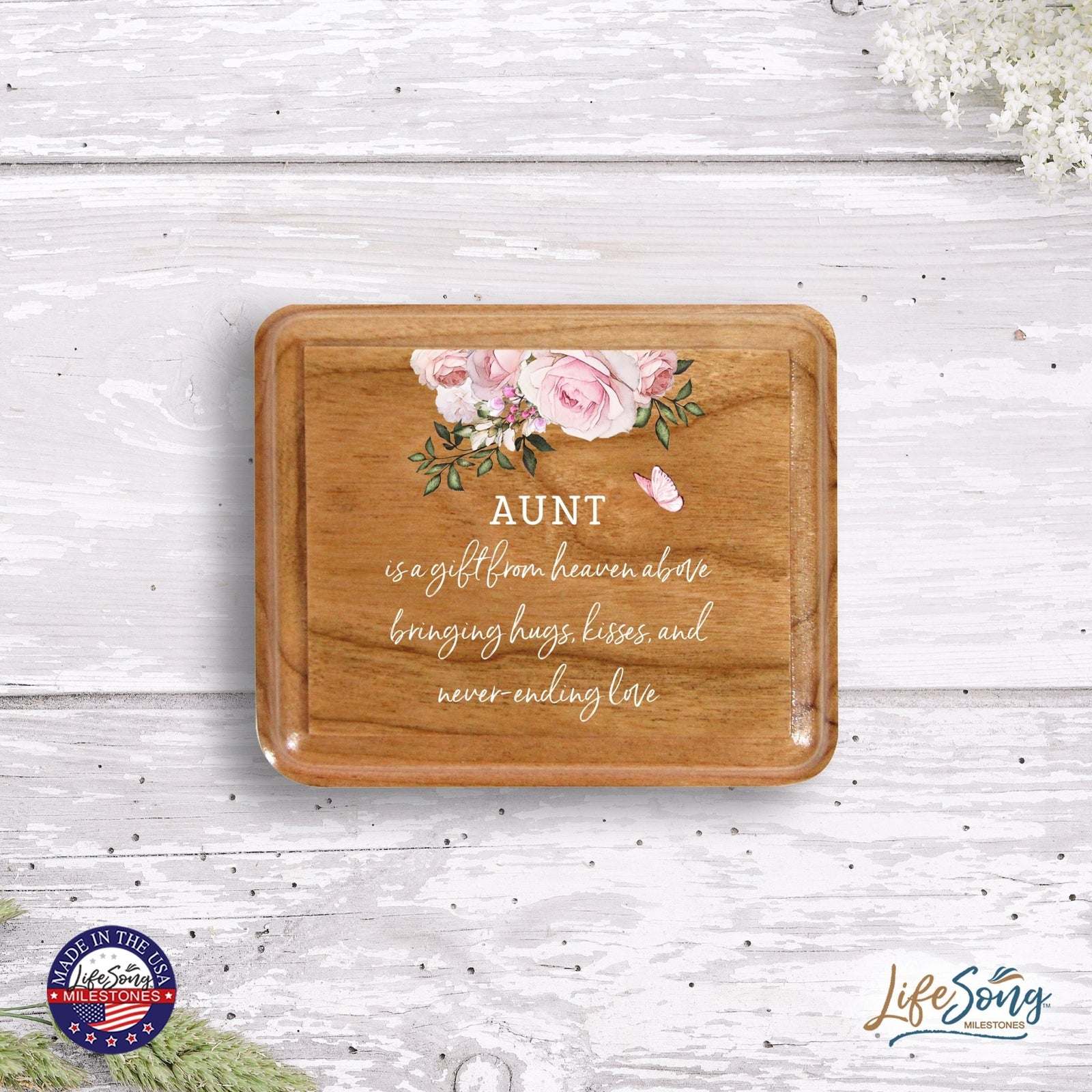 Modern Keepsake Box Inspirational Quotes for Aunts 3.5x3 - LifeSong Milestones