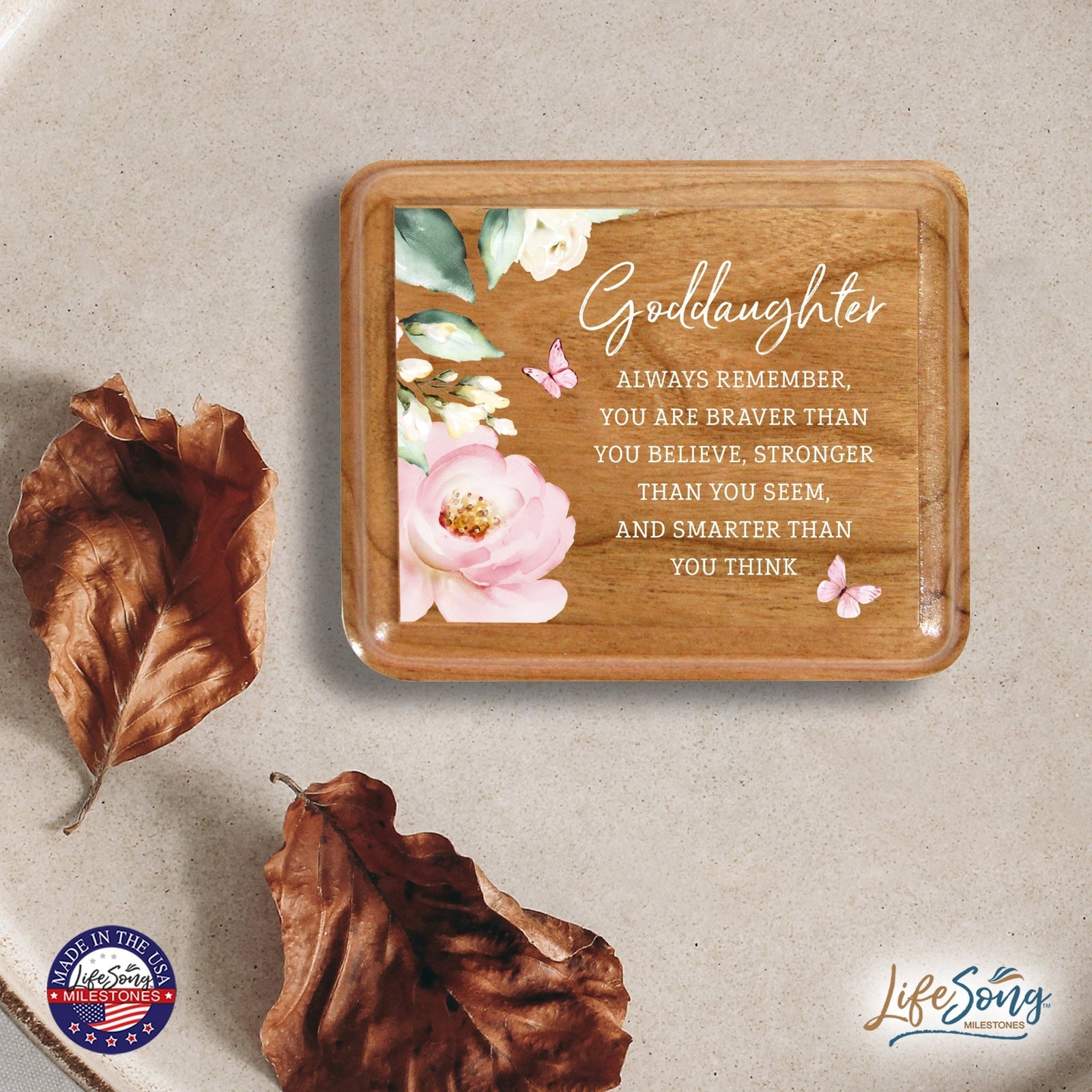Modern Keepsake Box Inspirational Quotes for Goddaughter 3.5x3 Always Remember - LifeSong Milestones