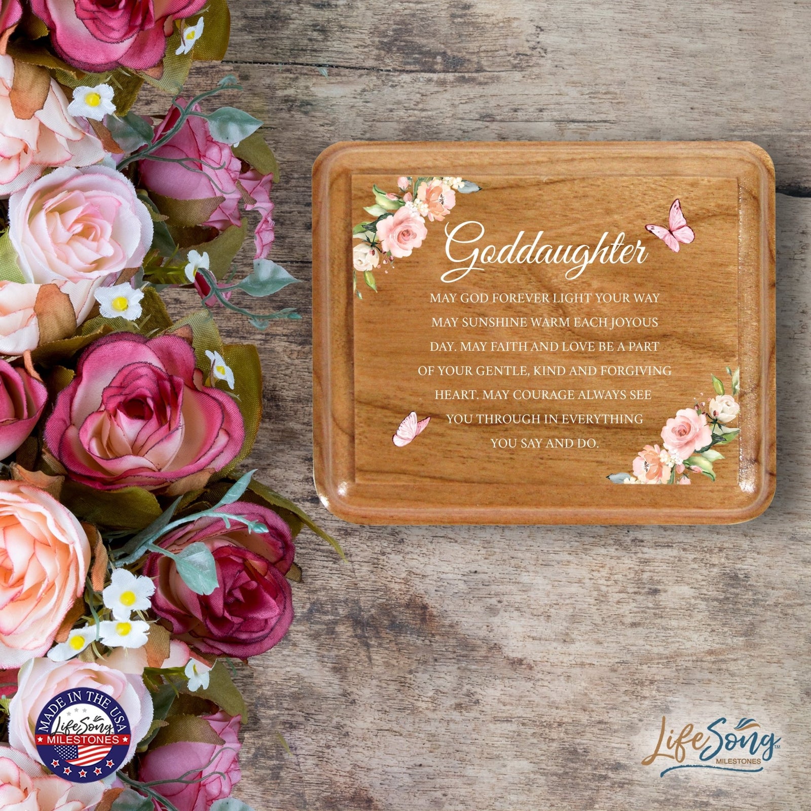 Modern Keepsake Box Inspirational Quotes for Goddaughter 3.5x3 Always Remember - LifeSong Milestones