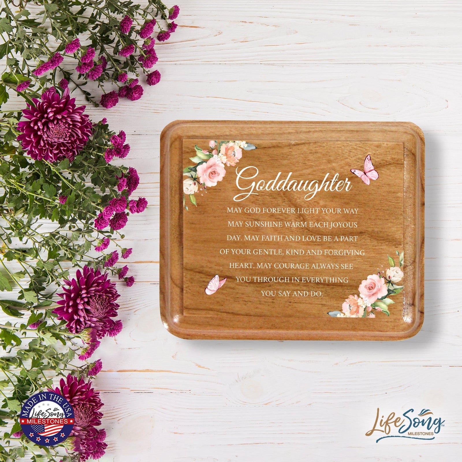 Modern Keepsake Box Inspirational Quotes for Goddaughter 3.5x3 Always Remember - LifeSong Milestones