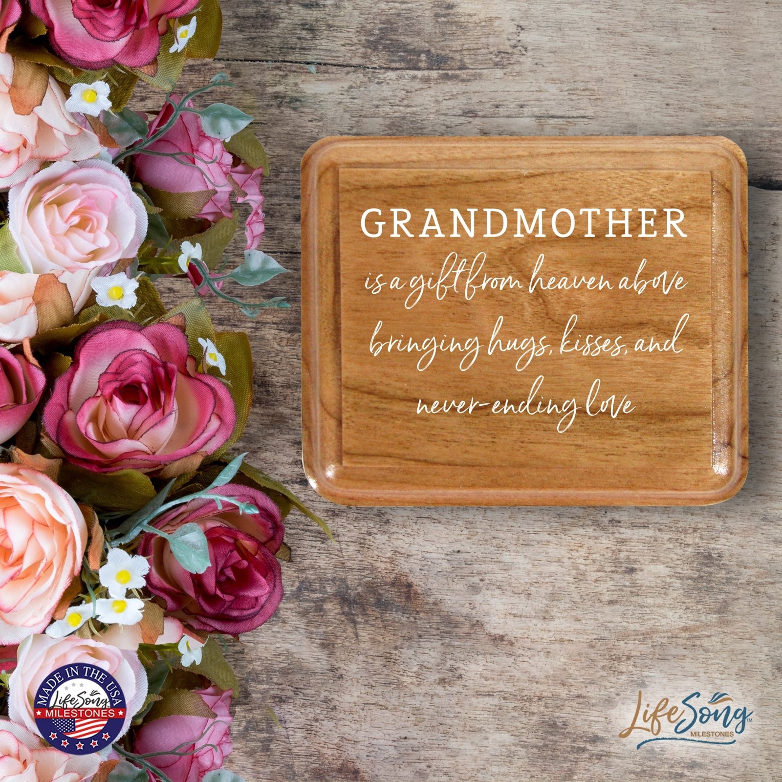 Modern Keepsake Box Inspirational Quotes for Grandmother 3.5x3 Grandmother Is A Gift - LifeSong Milestones