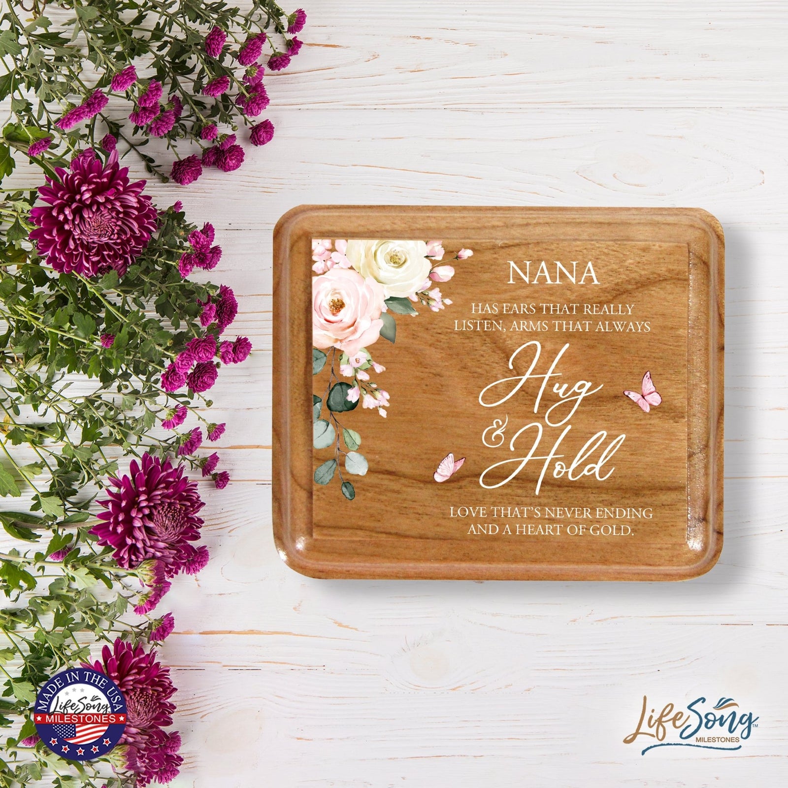 Modern Keepsake Box Inspirational Quotes for Nana 3.5x3 Nana Has Ears - LifeSong Milestones