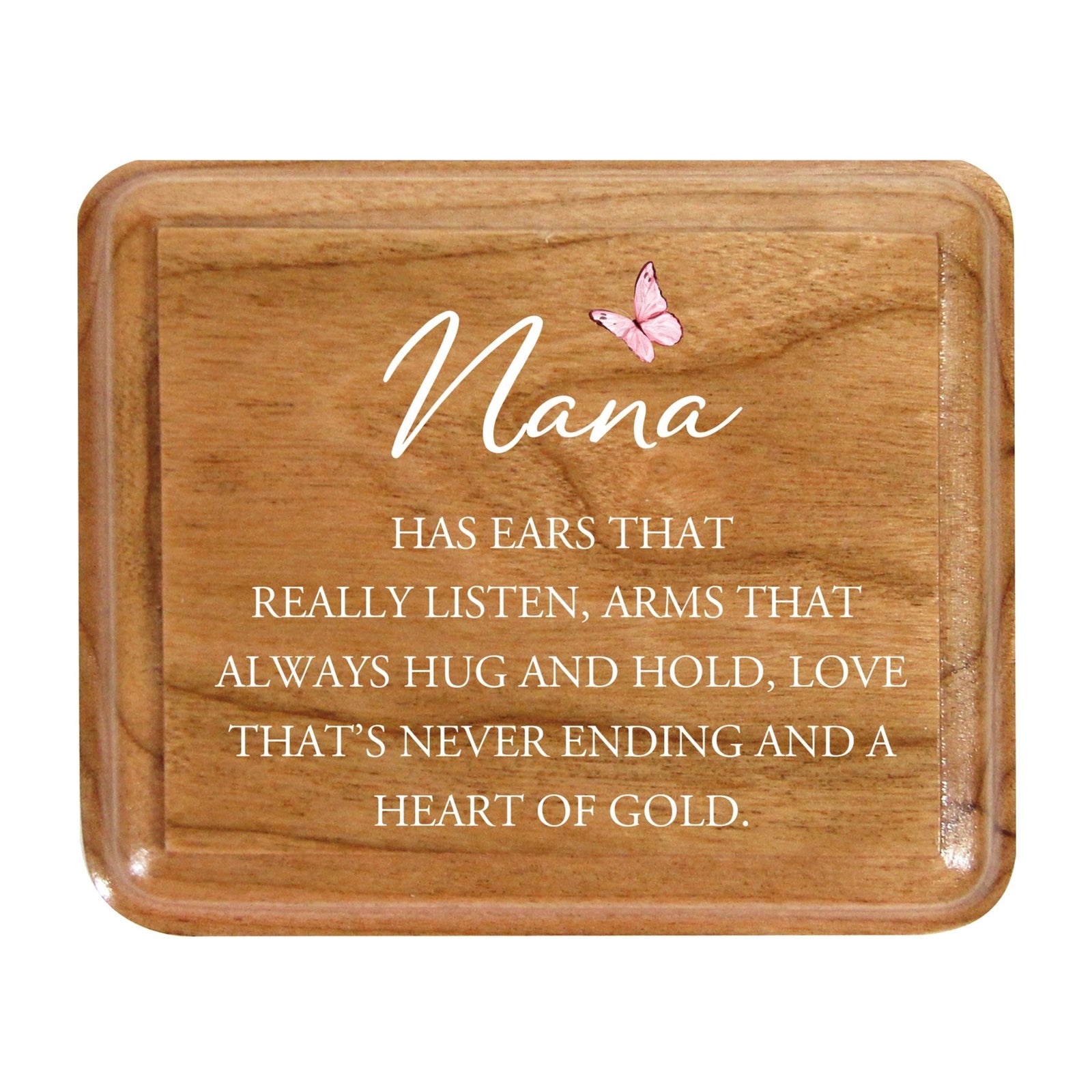 Modern Keepsake Box Inspirational Quotes for Nana 3.5x3 Nana Has Ears - LifeSong Milestones