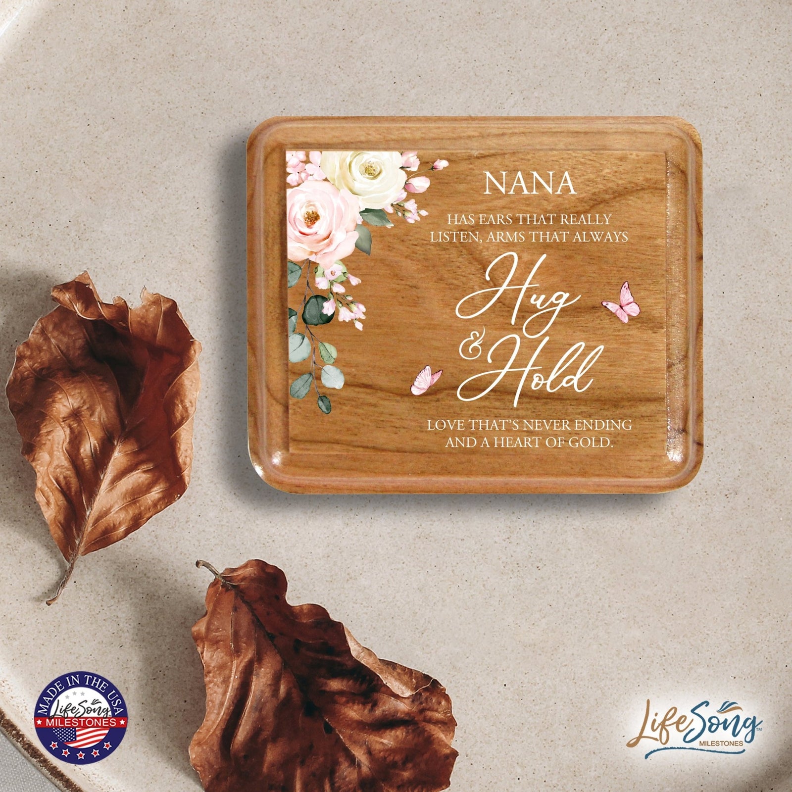 Modern Keepsake Box Inspirational Quotes for Nana 3.5x3 Nana Has Ears - LifeSong Milestones