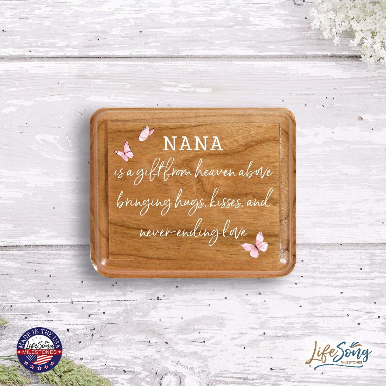 Modern Keepsake Box Inspirational Quotes for Nana 3.5x3 Nana Is A Gift - LifeSong Milestones