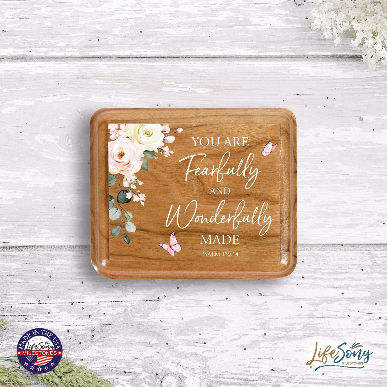Modern Keepsake Box with Inspirational Quotes 3.5x3 Girls - LifeSong Milestones