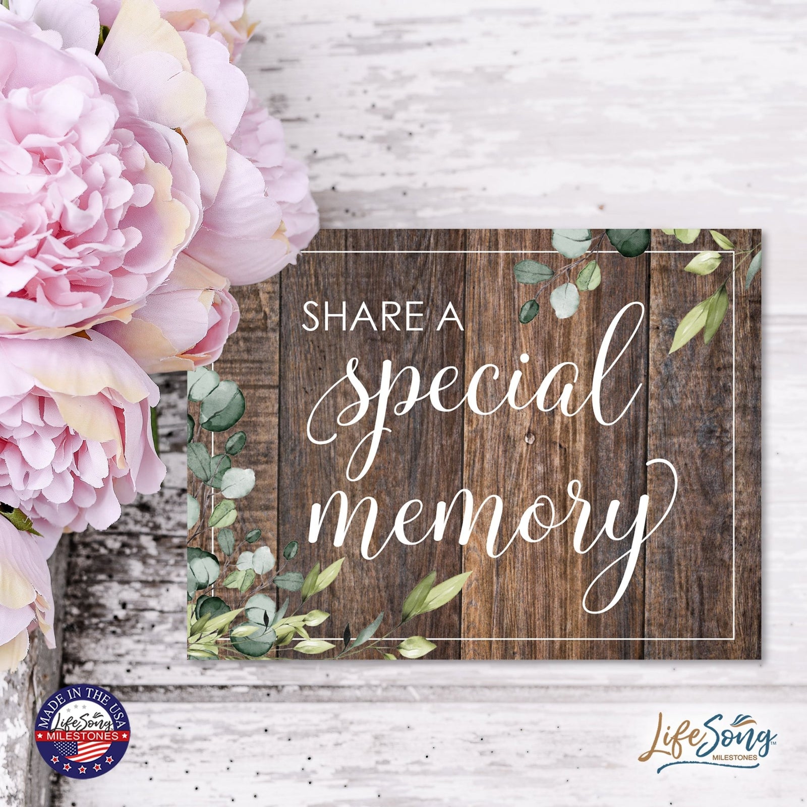 Modern Memorial 3 Piece Set Wooden 6x8 inches Hanging Wall Art Sign – Cards and Gifts - LifeSong Milestones