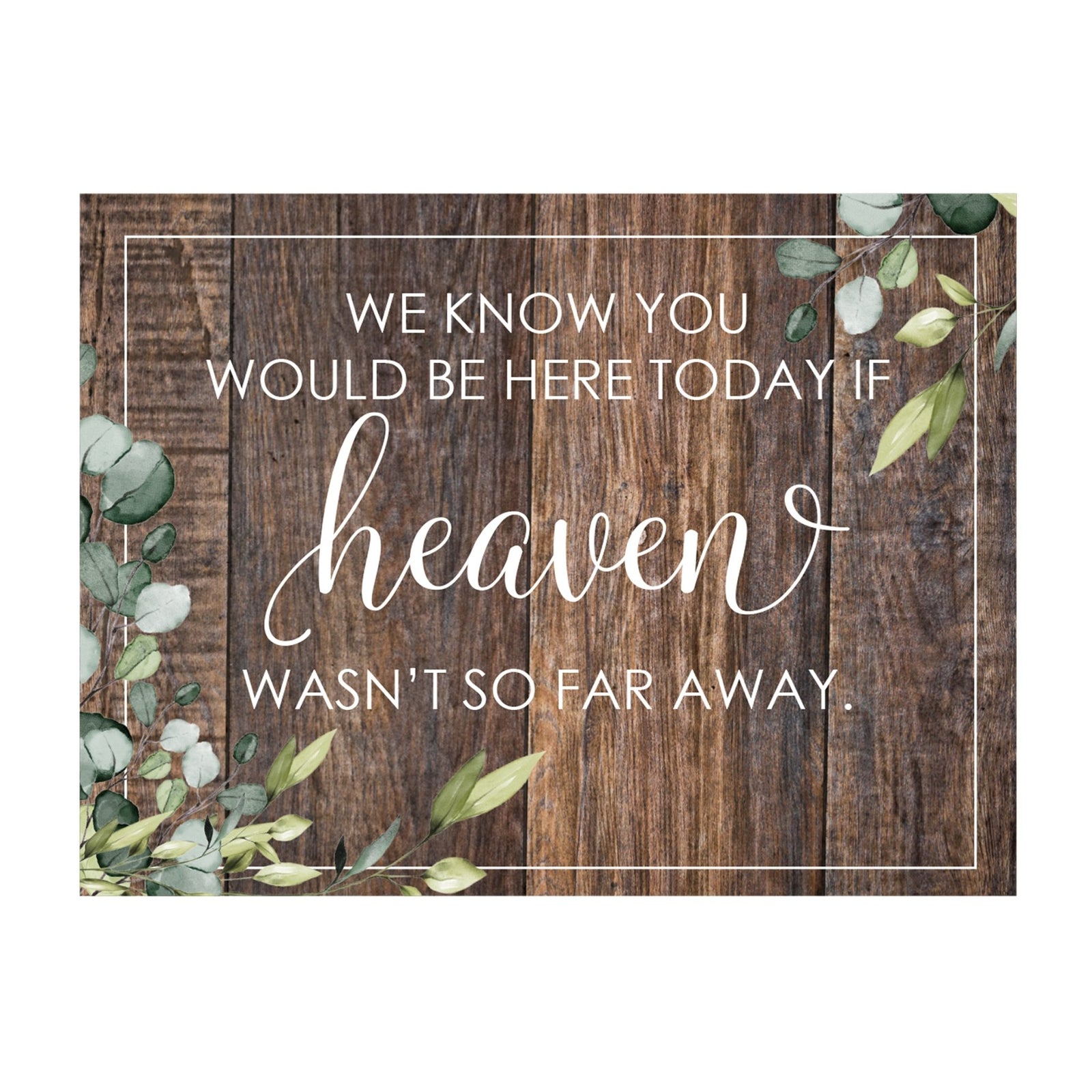 Modern Memorial 3 Piece Set Wooden 6x8 inches Hanging Wall Art Sign – If Heaven - LifeSong Milestones