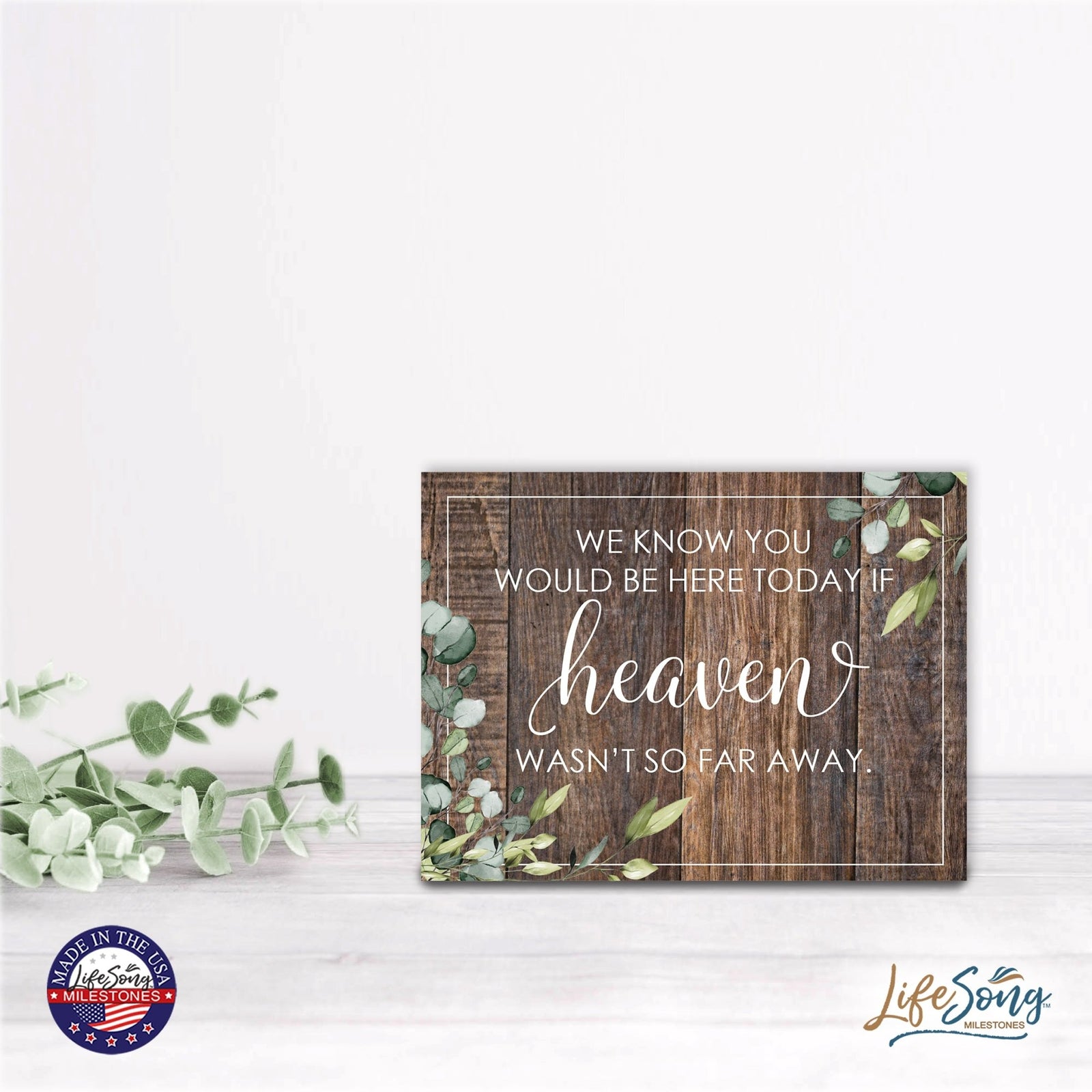 Modern Memorial 3 Piece Set Wooden 6x8 inches Hanging Wall Art Sign – If Heaven - LifeSong Milestones