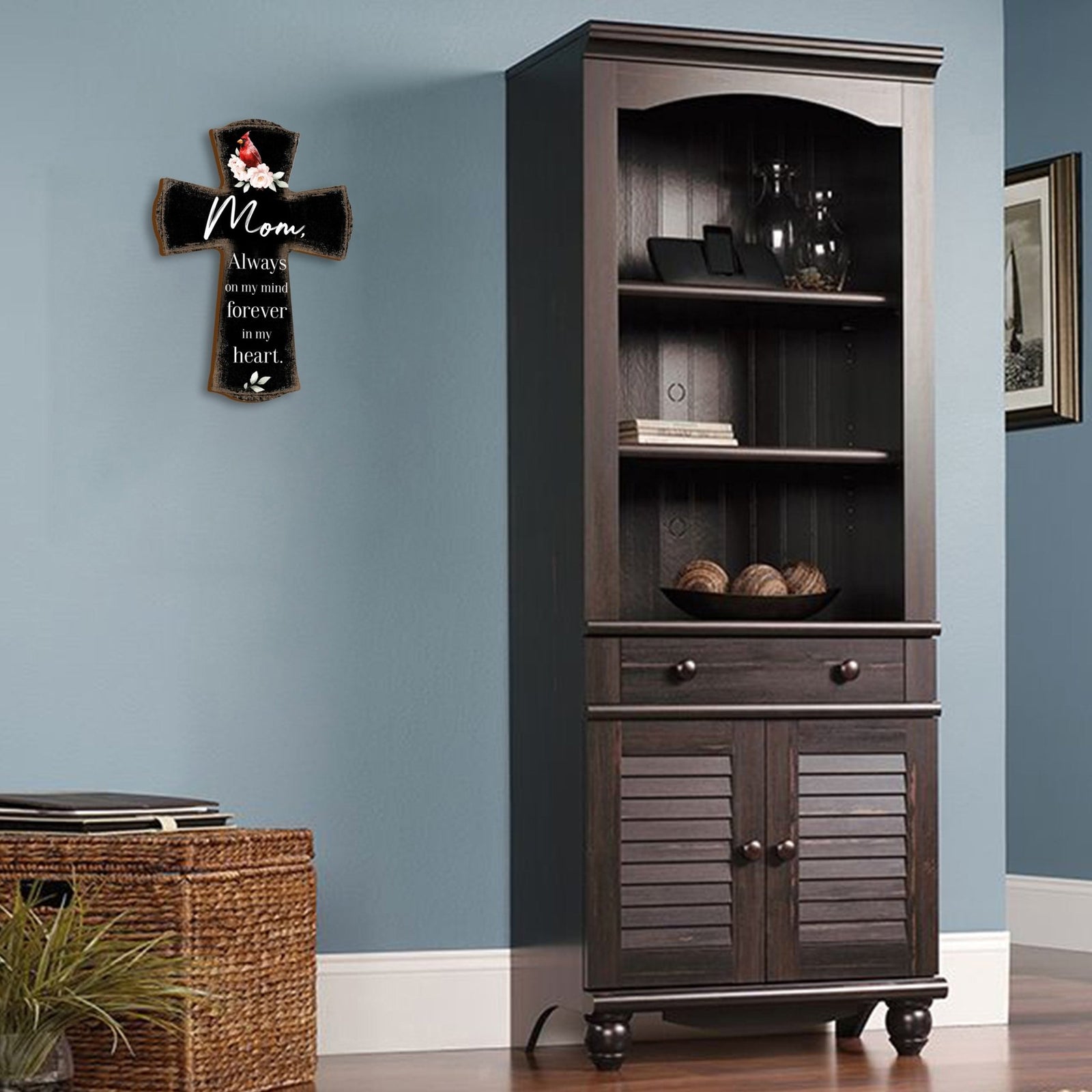 Modern Memorial Wall Cross Bereavement Gift - Always On My Mind - LifeSong Milestones