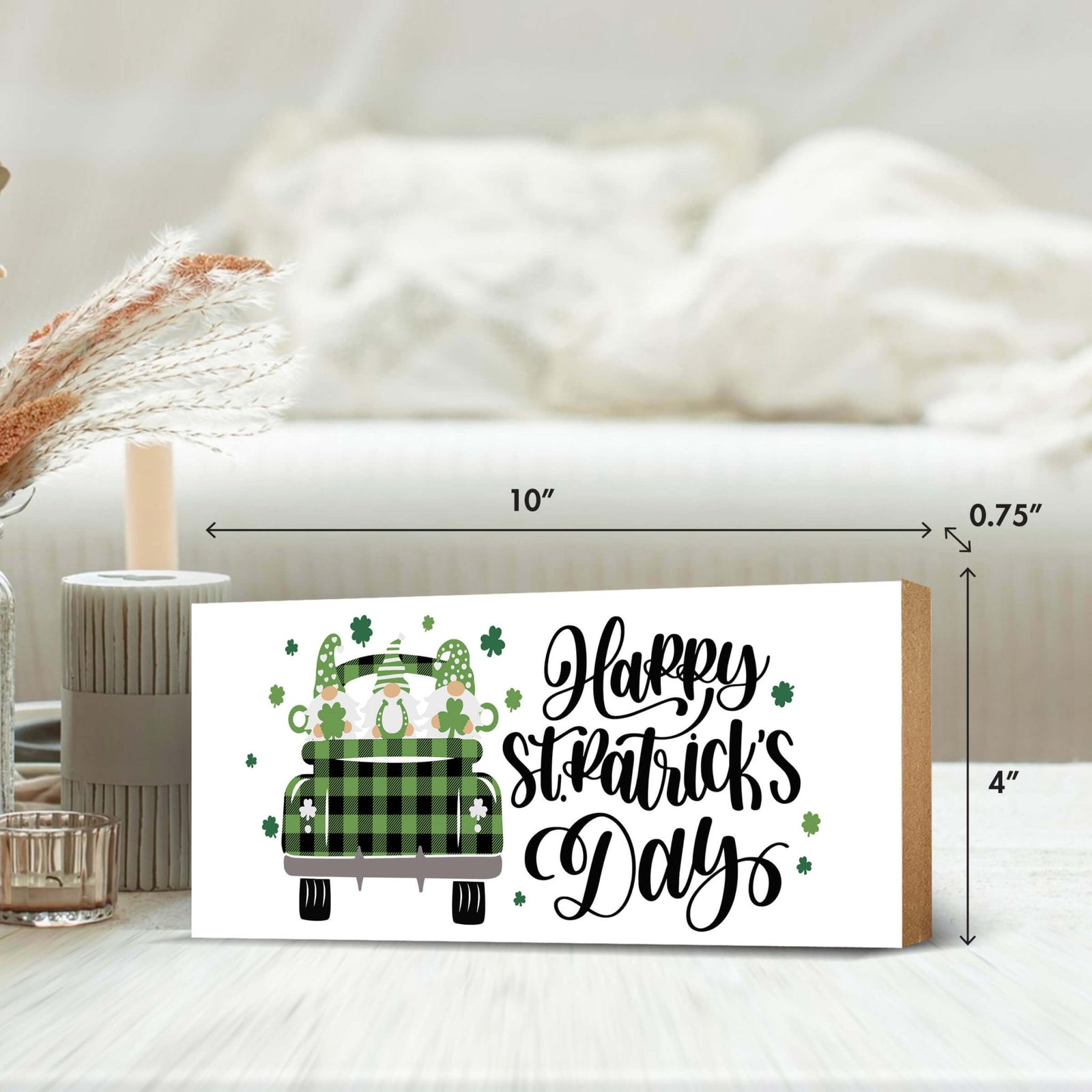 Modern St. Patrick’s Day Wooden Tabletop Signs and Shelf Decor for Home Décorations - LifeSong Milestones