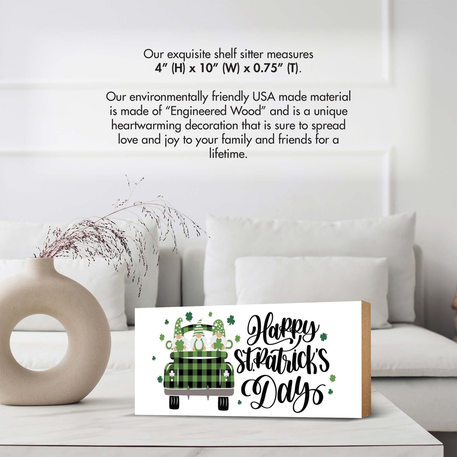 Modern St. Patrick’s Day Wooden Tabletop Signs and Shelf Decor for Home Décorations - LifeSong Milestones